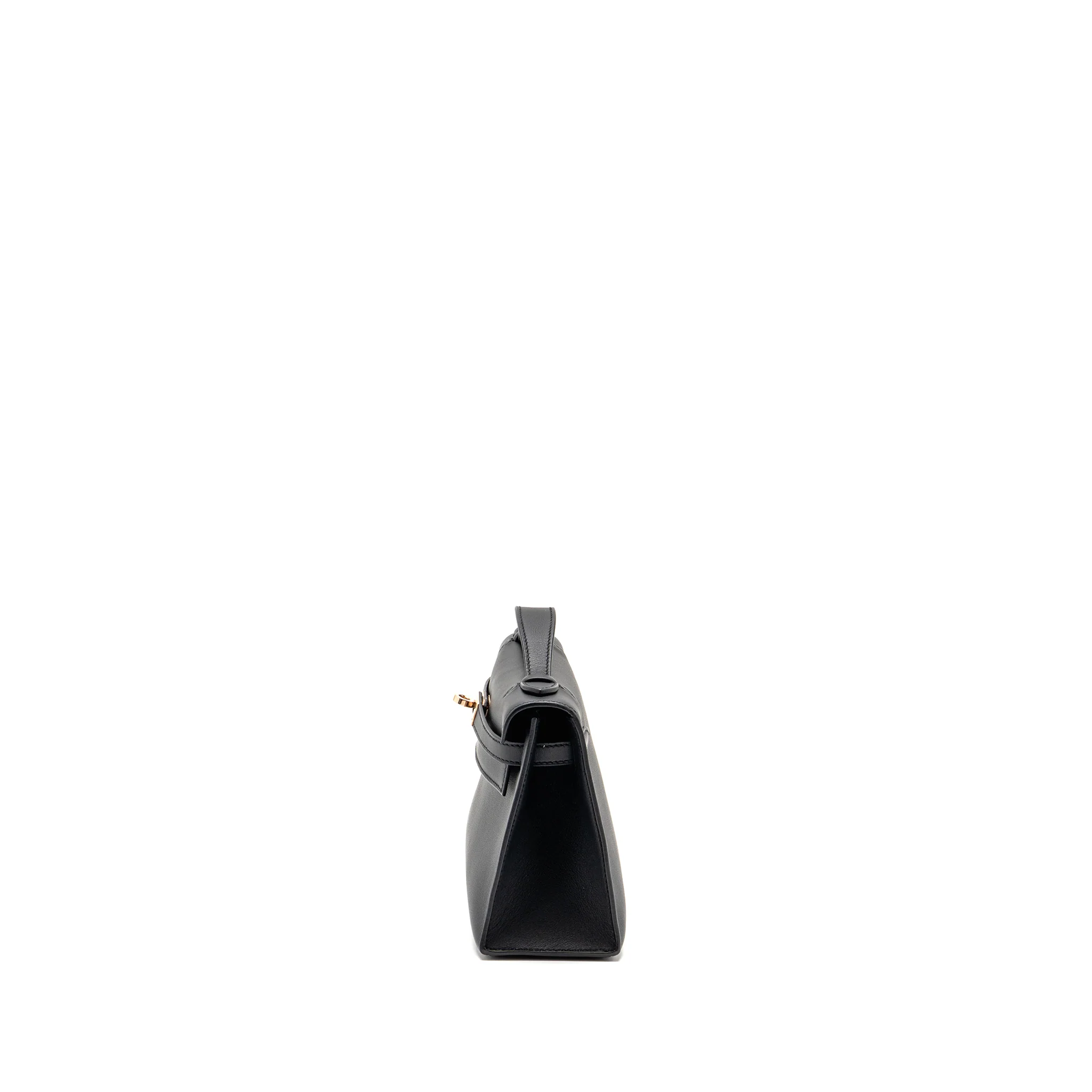 Hermes Kelly Pochette Swift Black RGHW Stamp Z - Image 4