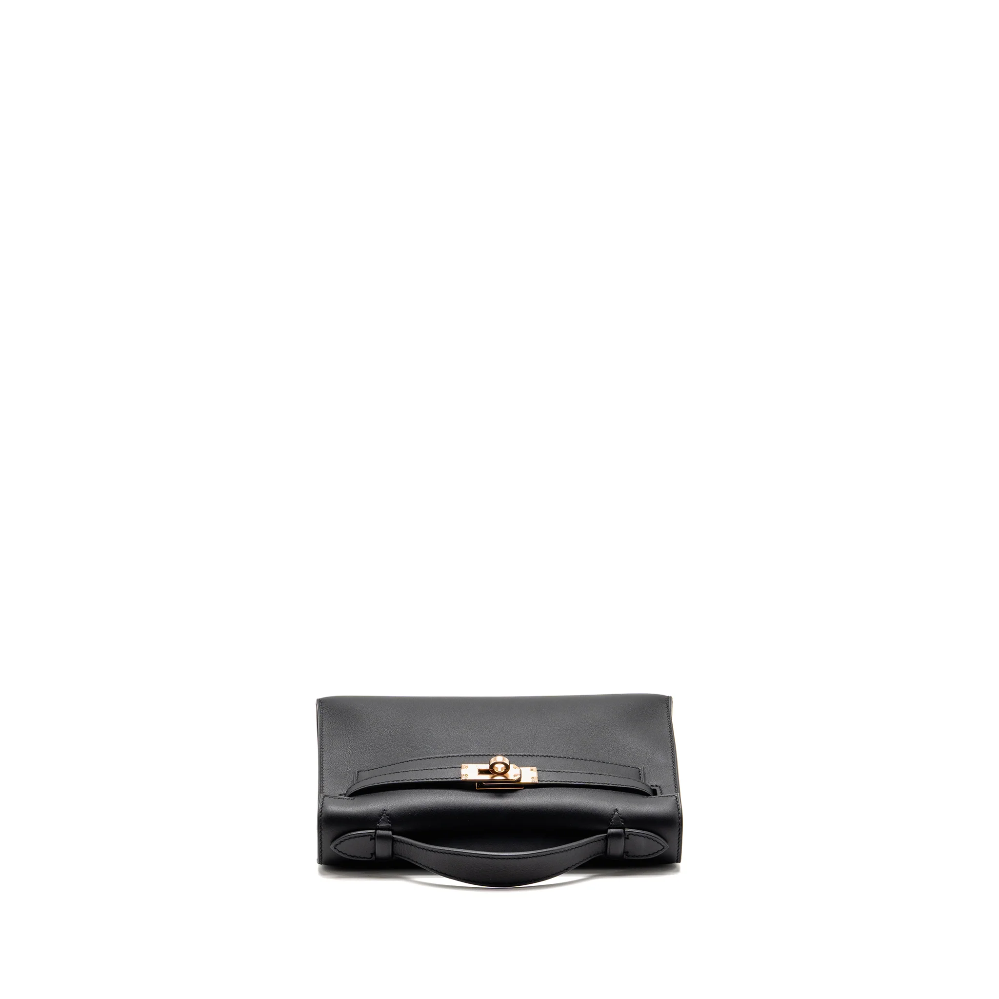 Hermes Kelly Pochette Swift Black RGHW Stamp Z - Image 5