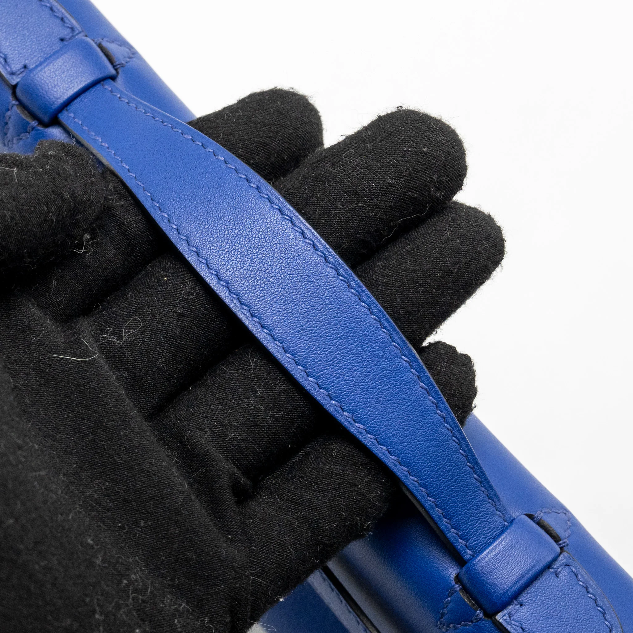 Hermes Kelly Pochette Swift Blue Electric SHW Stamp C - Image 12