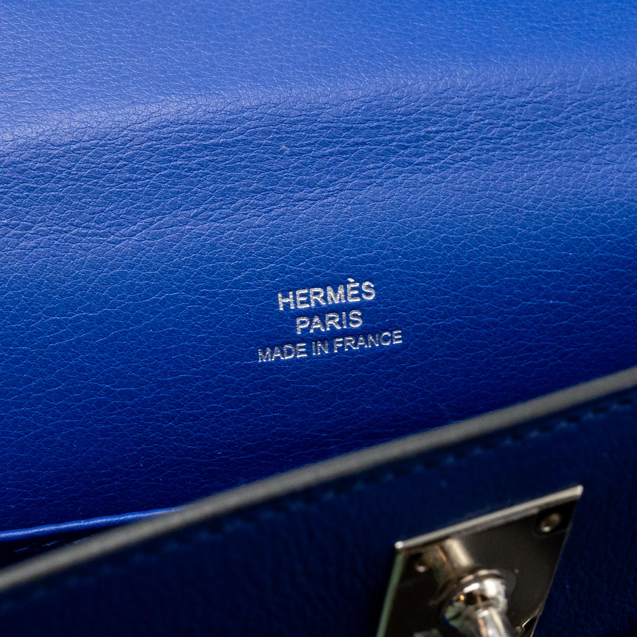 Hermes Kelly Pochette Swift Blue Electric SHW Stamp C - Image 17