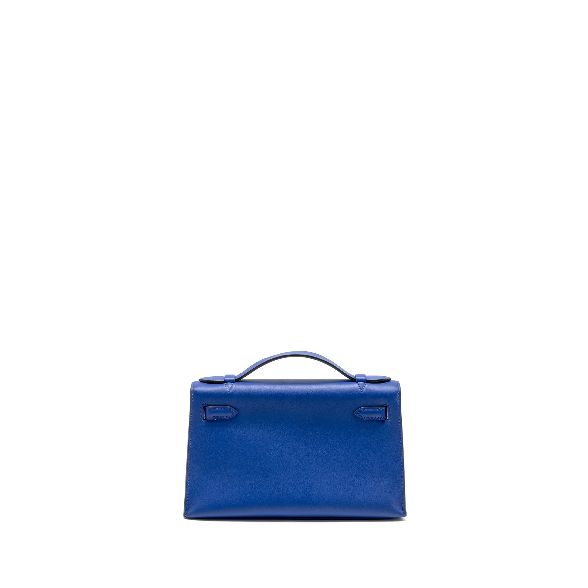 Hermes Kelly Pochette Swift Blue Electric SHW Stamp C - Image 2