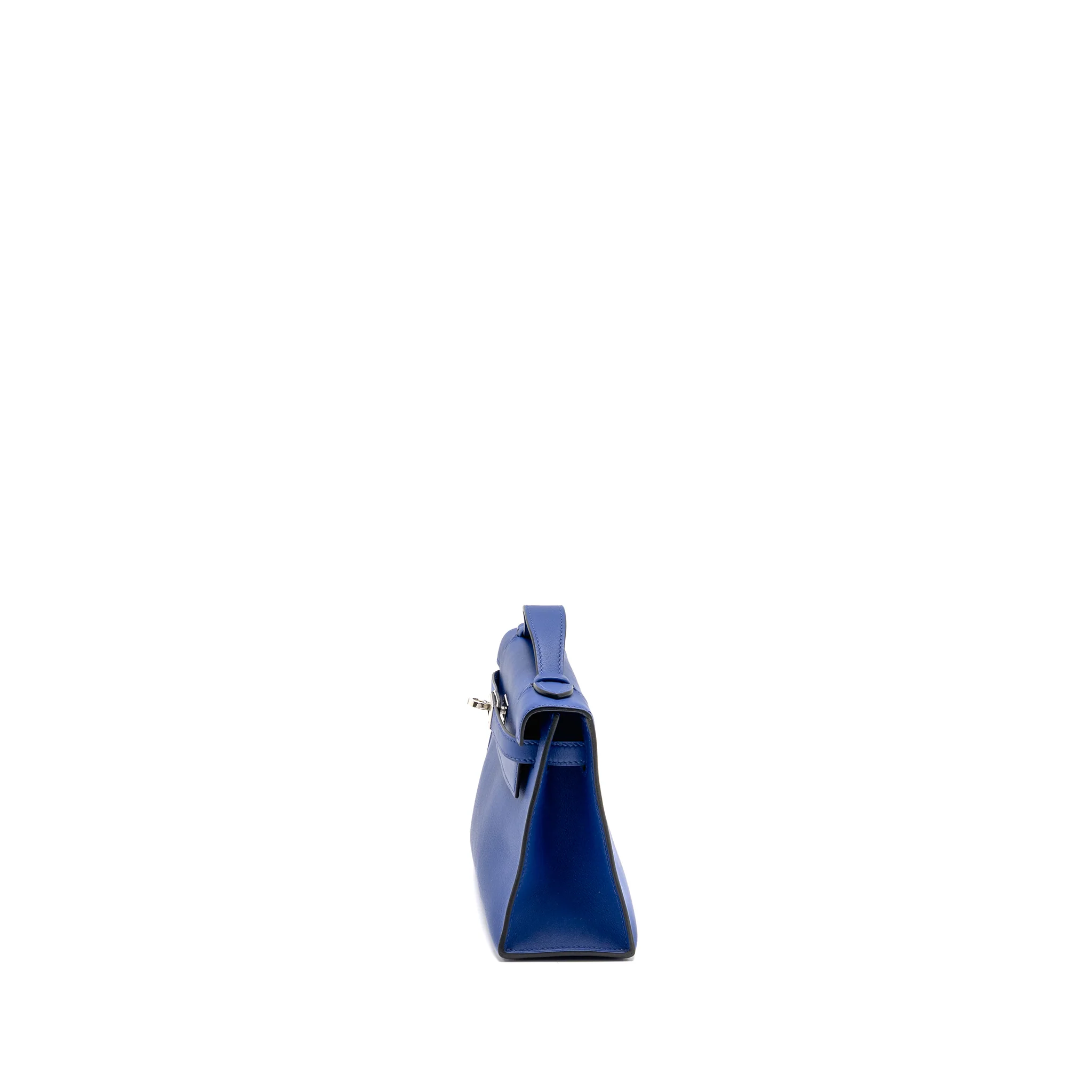 Hermes Kelly Pochette Swift Blue Electric SHW Stamp C - Image 4