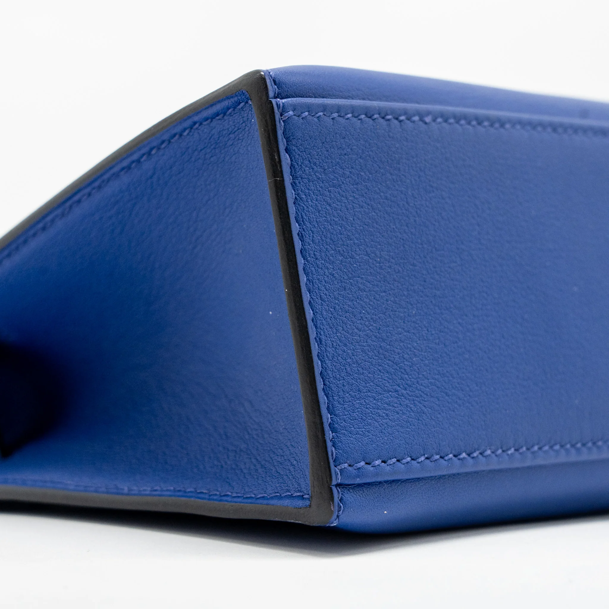 Hermes Kelly Pochette Swift Blue Electric SHW Stamp C - Image 6