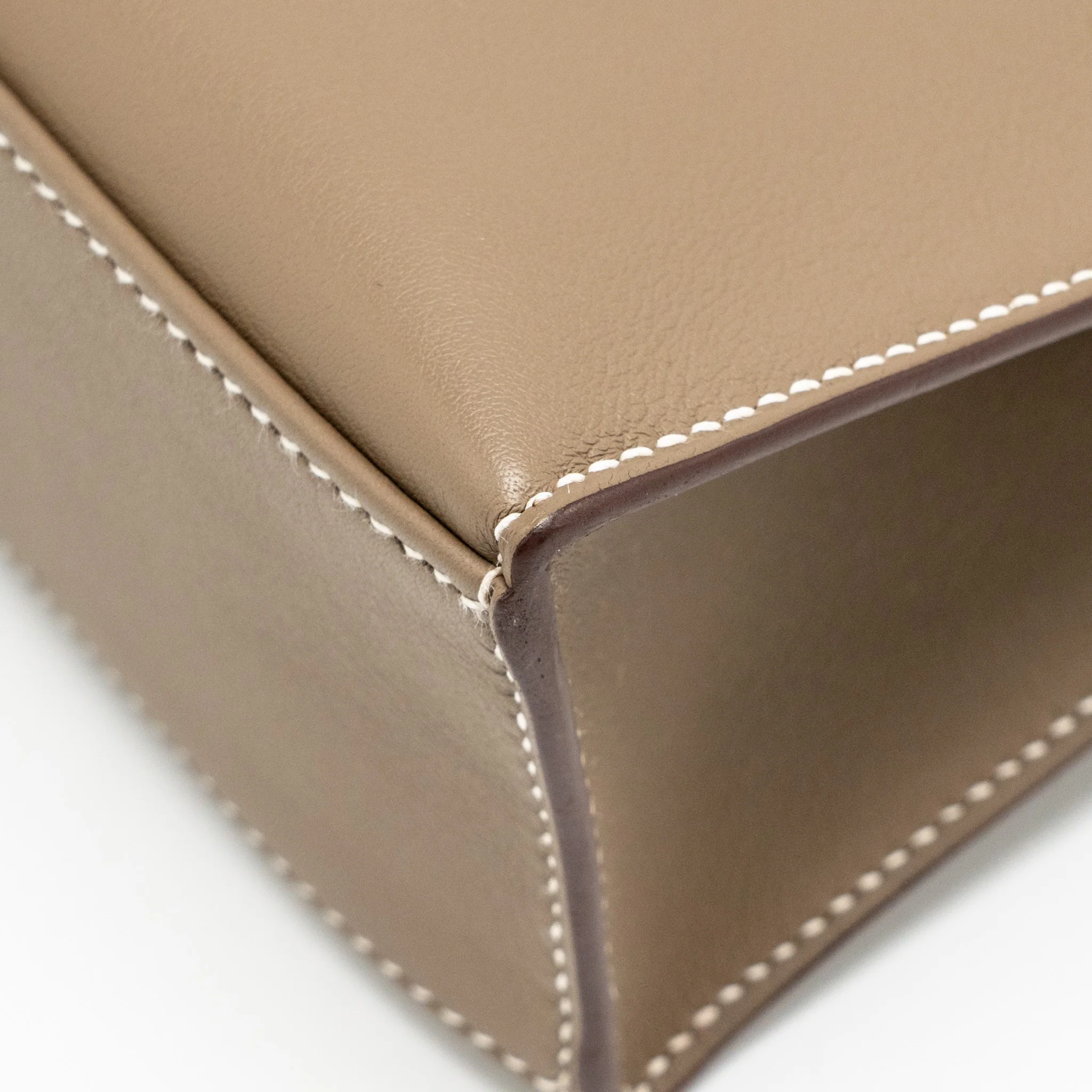 Hermes Kelly Pochette Swift Etoupe GHW Stamp W - Image 11