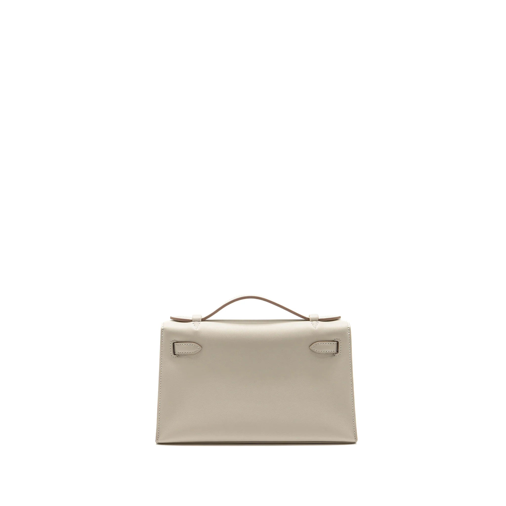 Hermes Kelly Pochette swift gris perle SHW stamp K - Image 2