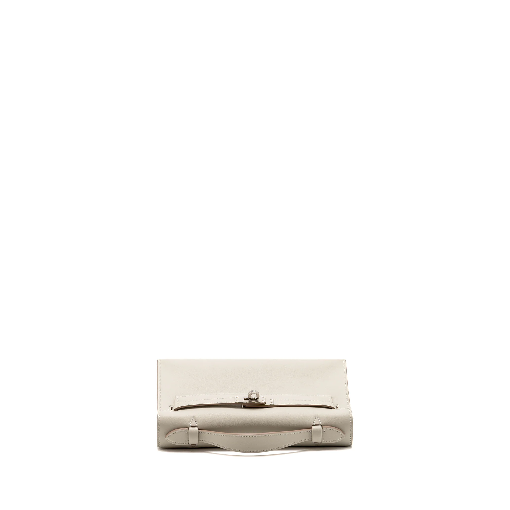 Hermes Kelly Pochette swift gris perle SHW stamp K - Image 5