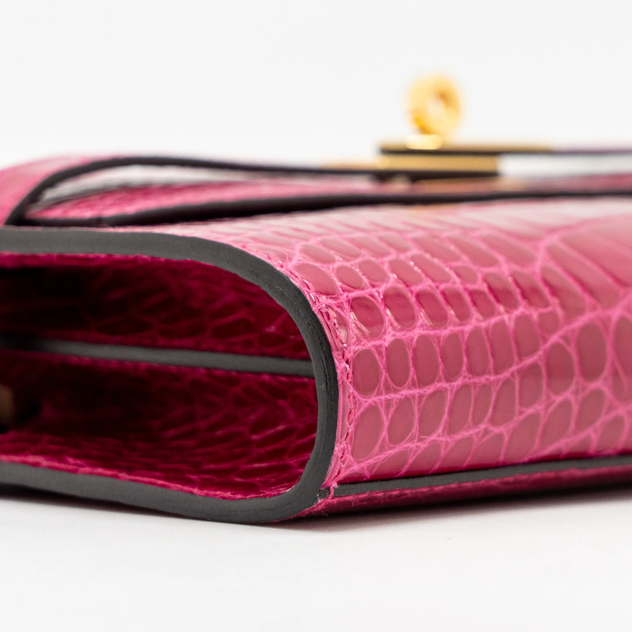 Hermes Kelly To Go shiny alligator mississippiensis rose Mexico GHW stamp Y - Image 6