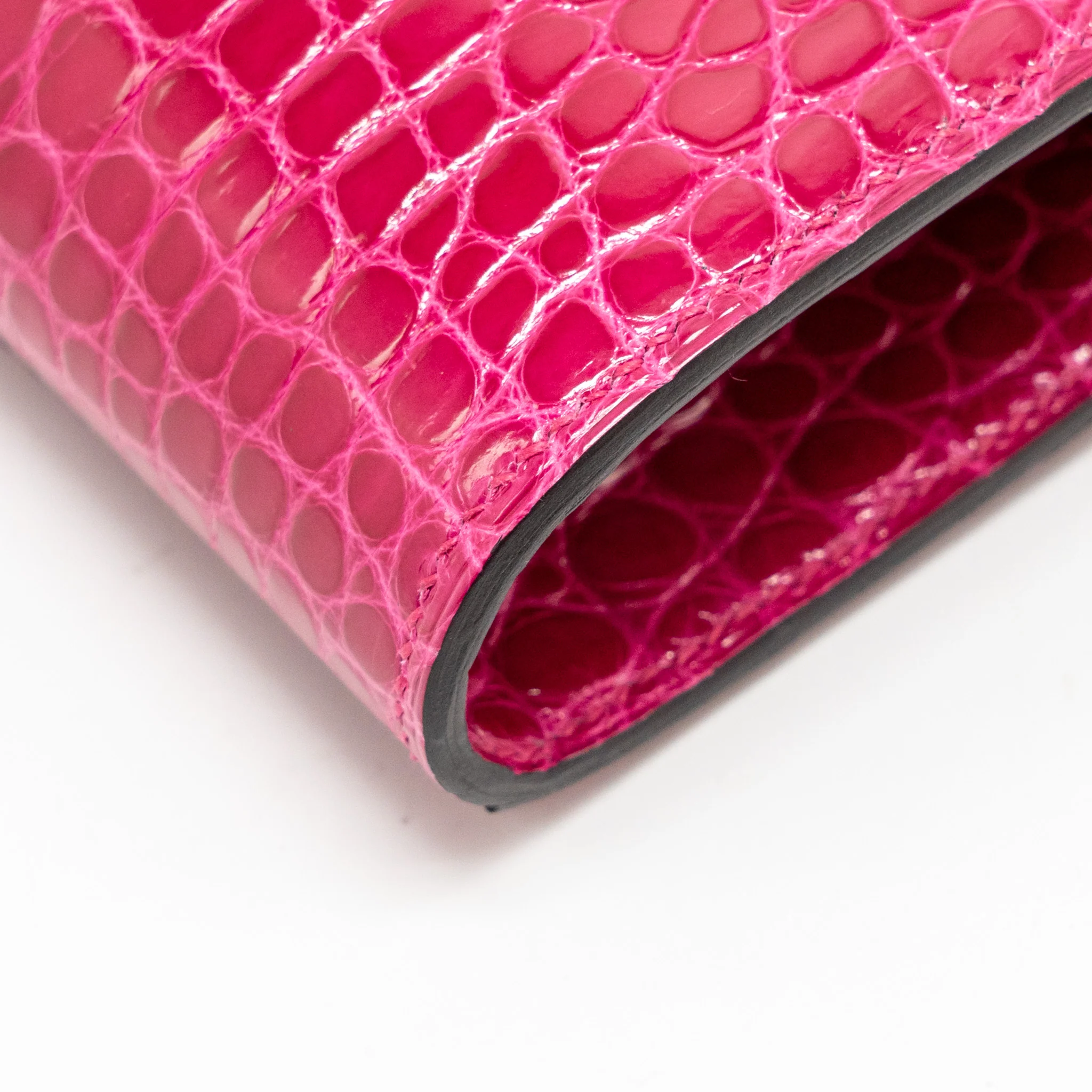 Hermes Kelly To Go shiny alligator mississippiensis rose Mexico GHW stamp Y - Image 8