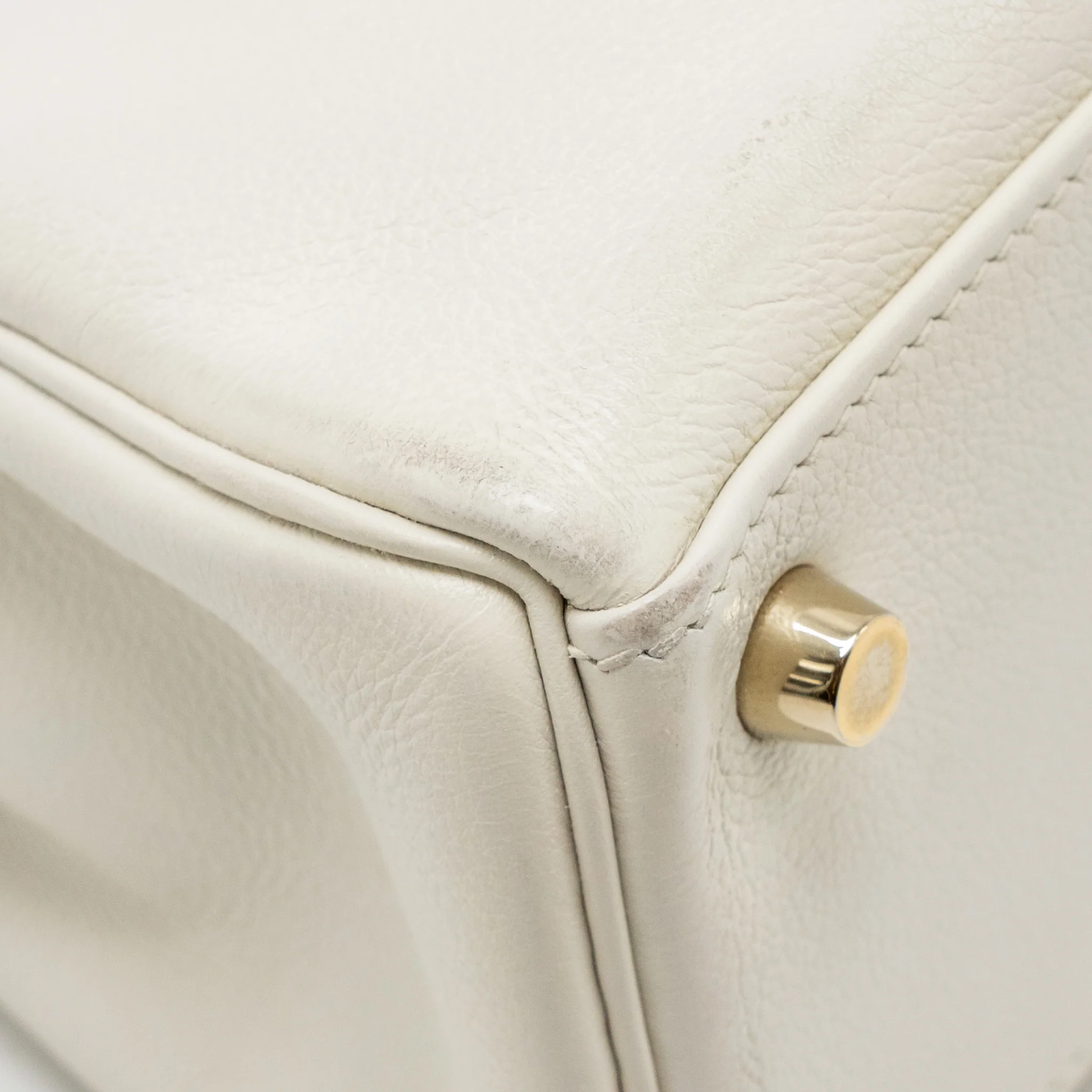 Hermes Kelly 25 Evercolor Blanc GHW Stamp Square M - Image 11