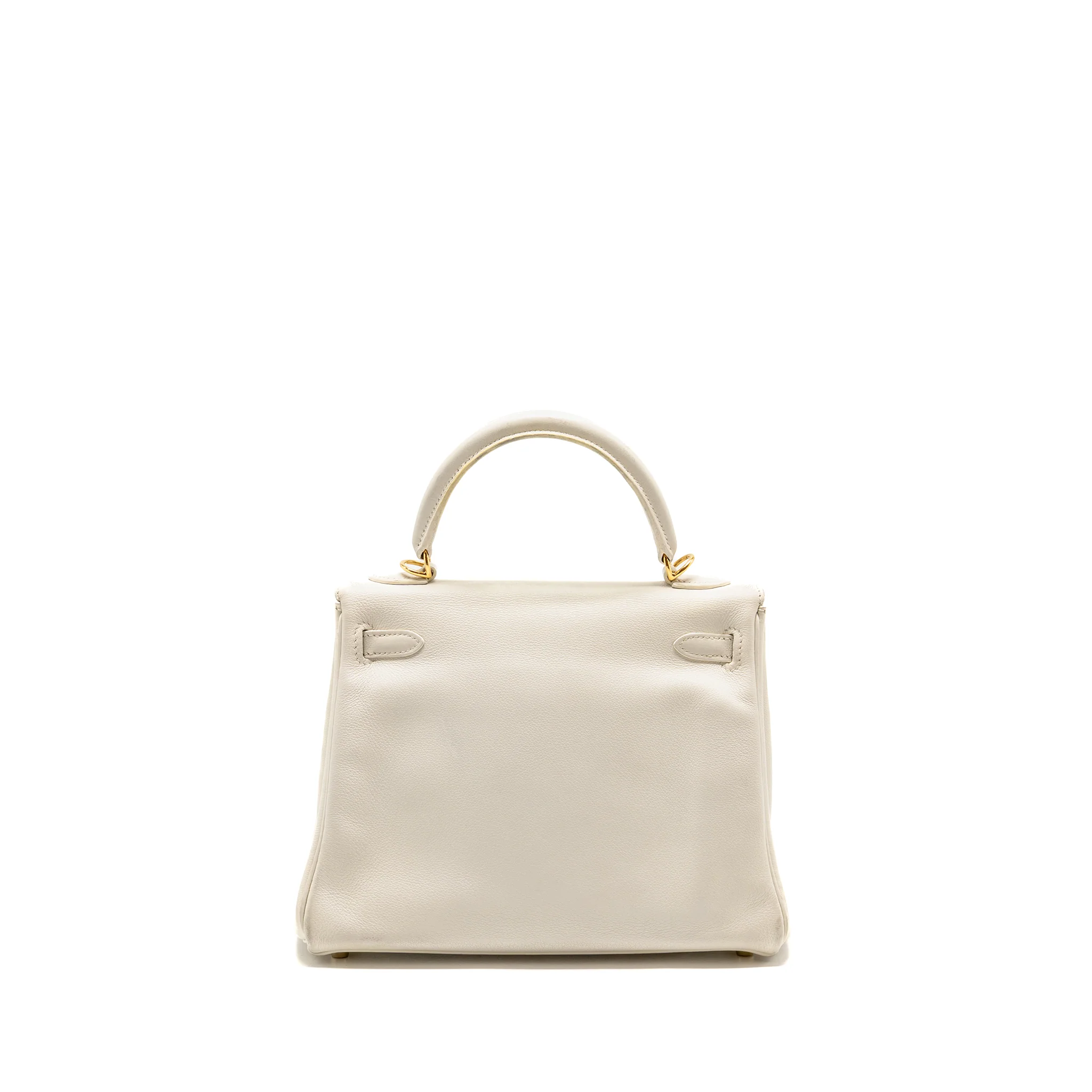 Hermes Kelly 25 Evercolor Blanc GHW Stamp Square M - Image 2
