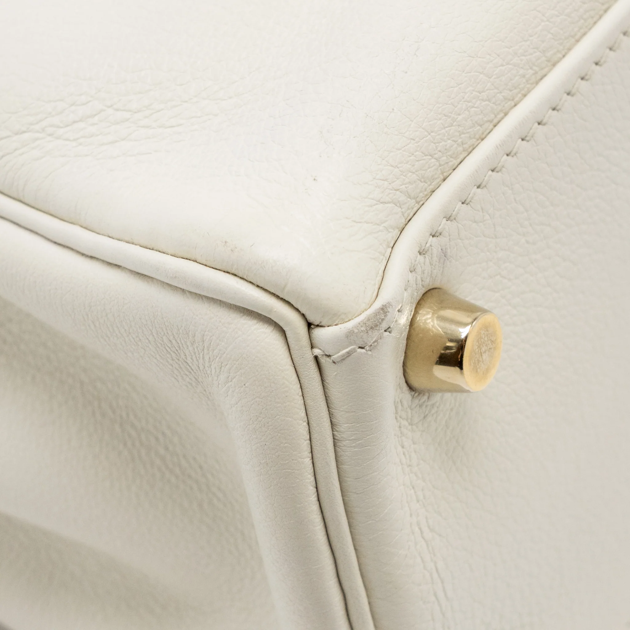 Hermes Kelly 25 Evercolor Blanc GHW Stamp Square M - Image 9