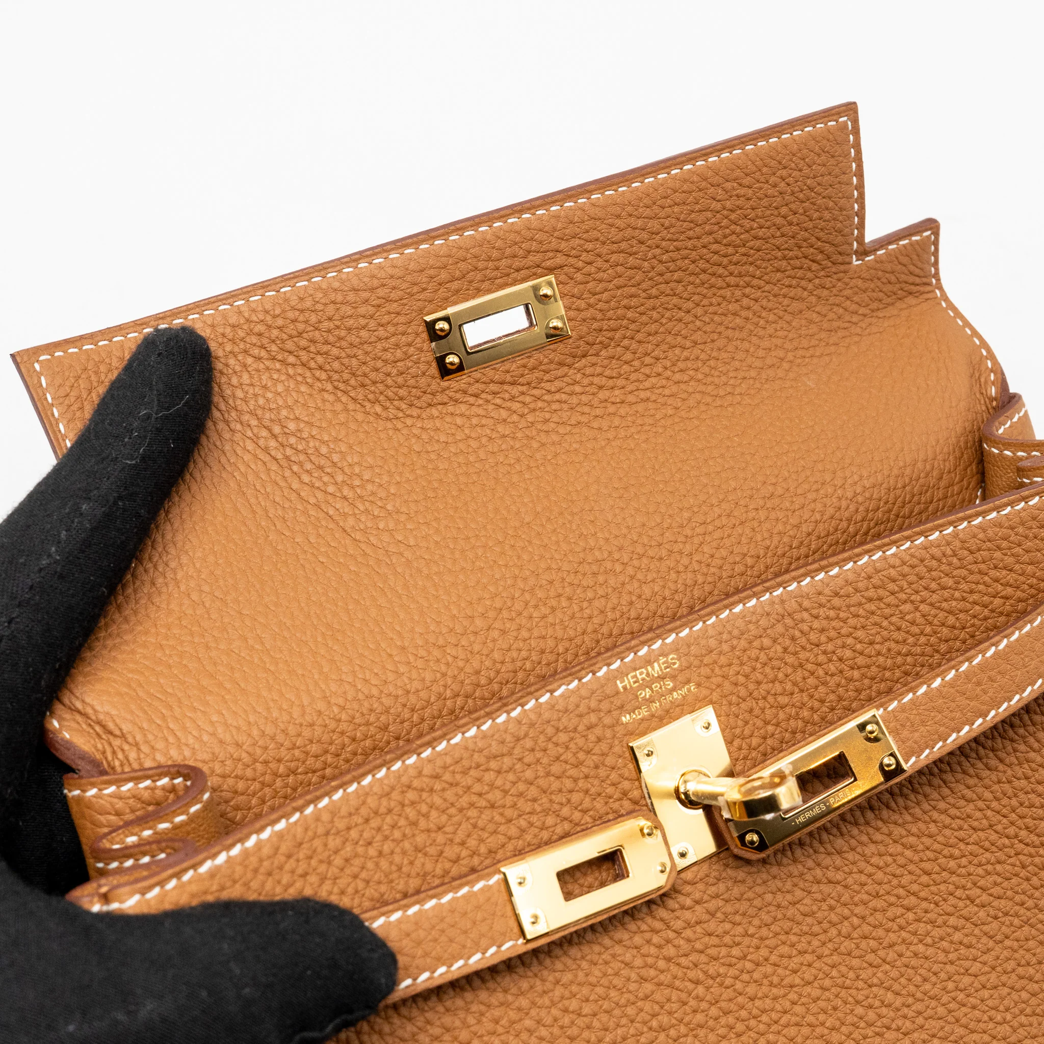 Hermes Kelly 25 Togo Gold GHW Stamp W - Image 14