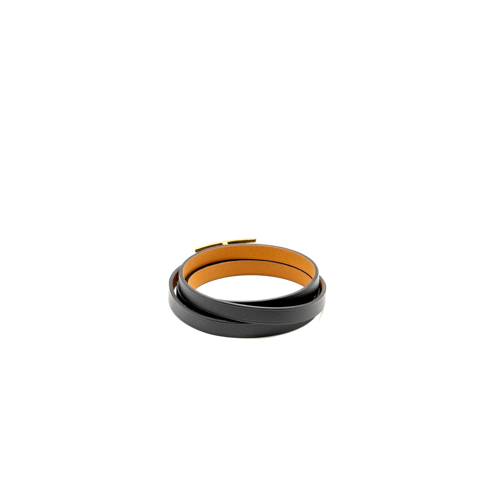 Hermes Size M Hapi 3 Bracelet Black GHW - Image 3