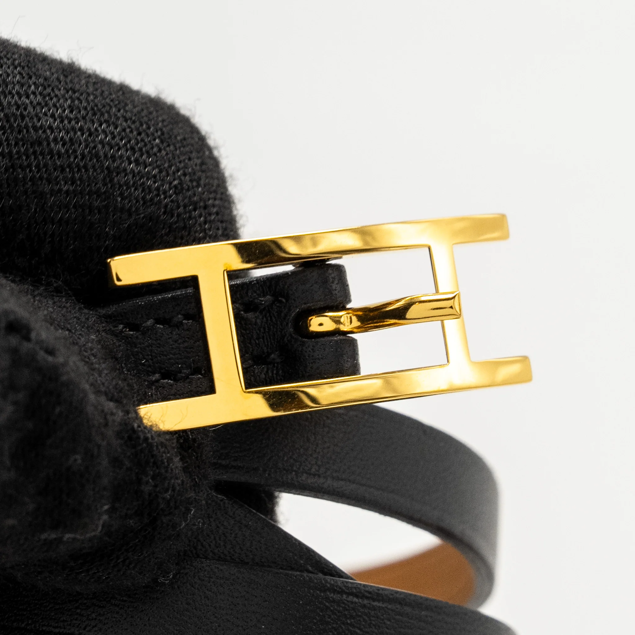 Hermes Size M Hapi 3 Bracelet Black GHW - Image 6