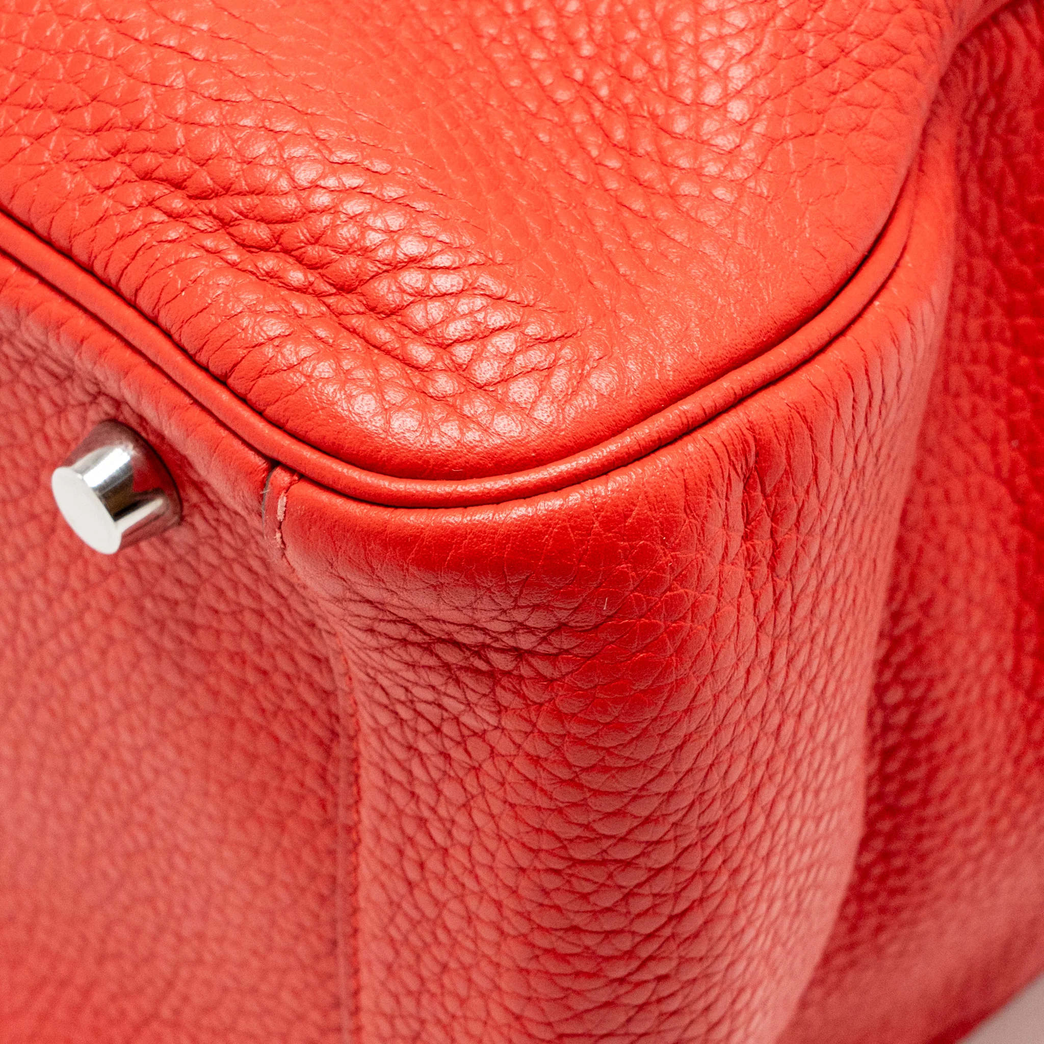 Hermes Lindy 30 Clemence Red SHW Stamp D - Image 12