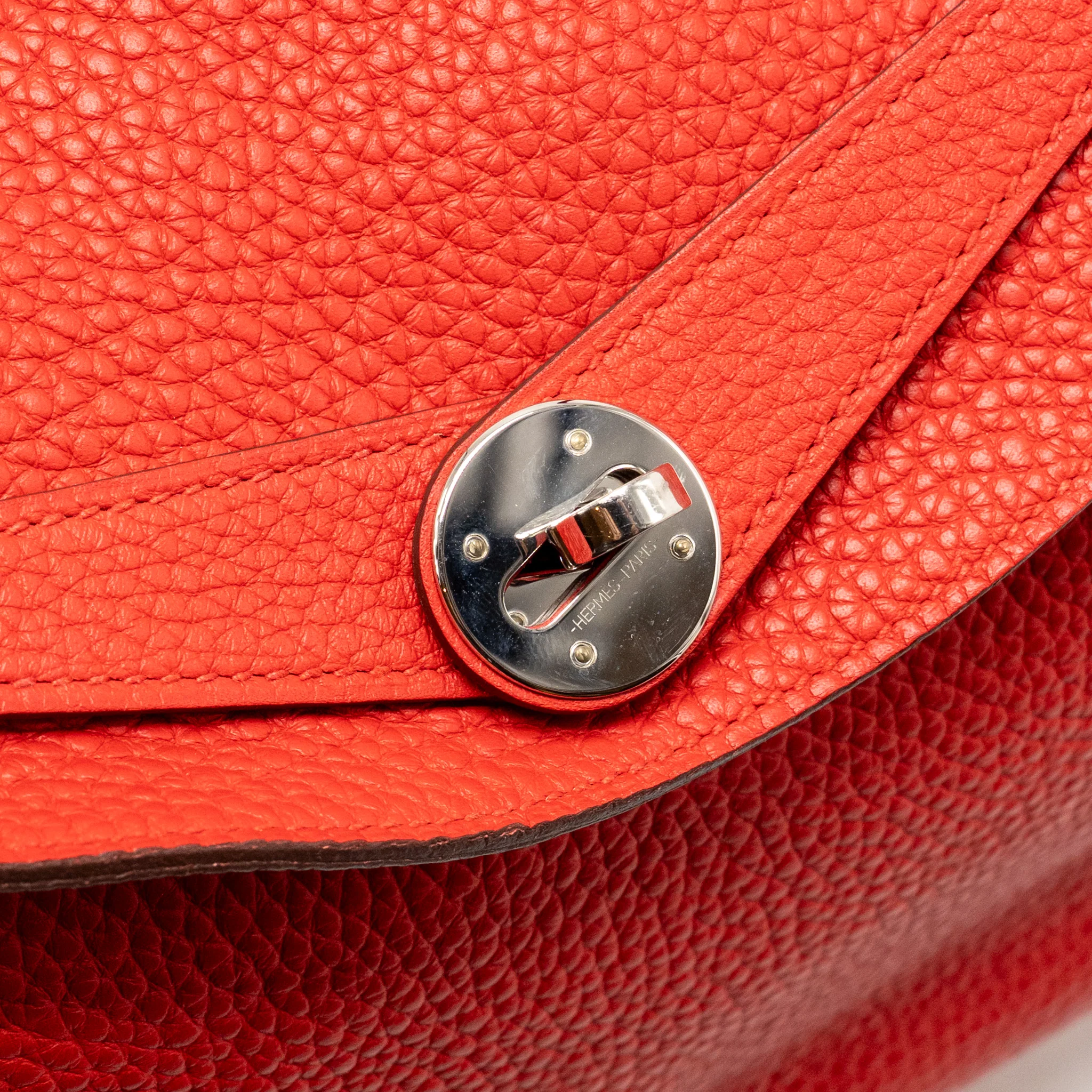 Hermes Lindy 30 Clemence Red SHW Stamp D - Image 14
