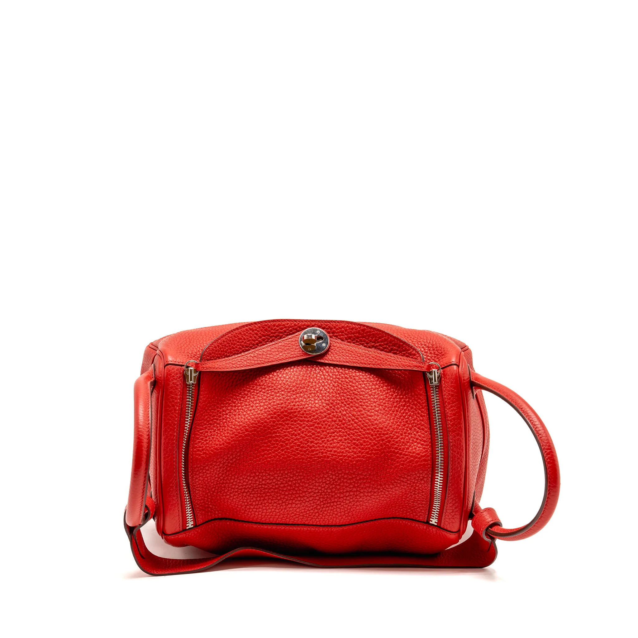 Hermes Lindy 30 Clemence Red SHW Stamp D - Image 5