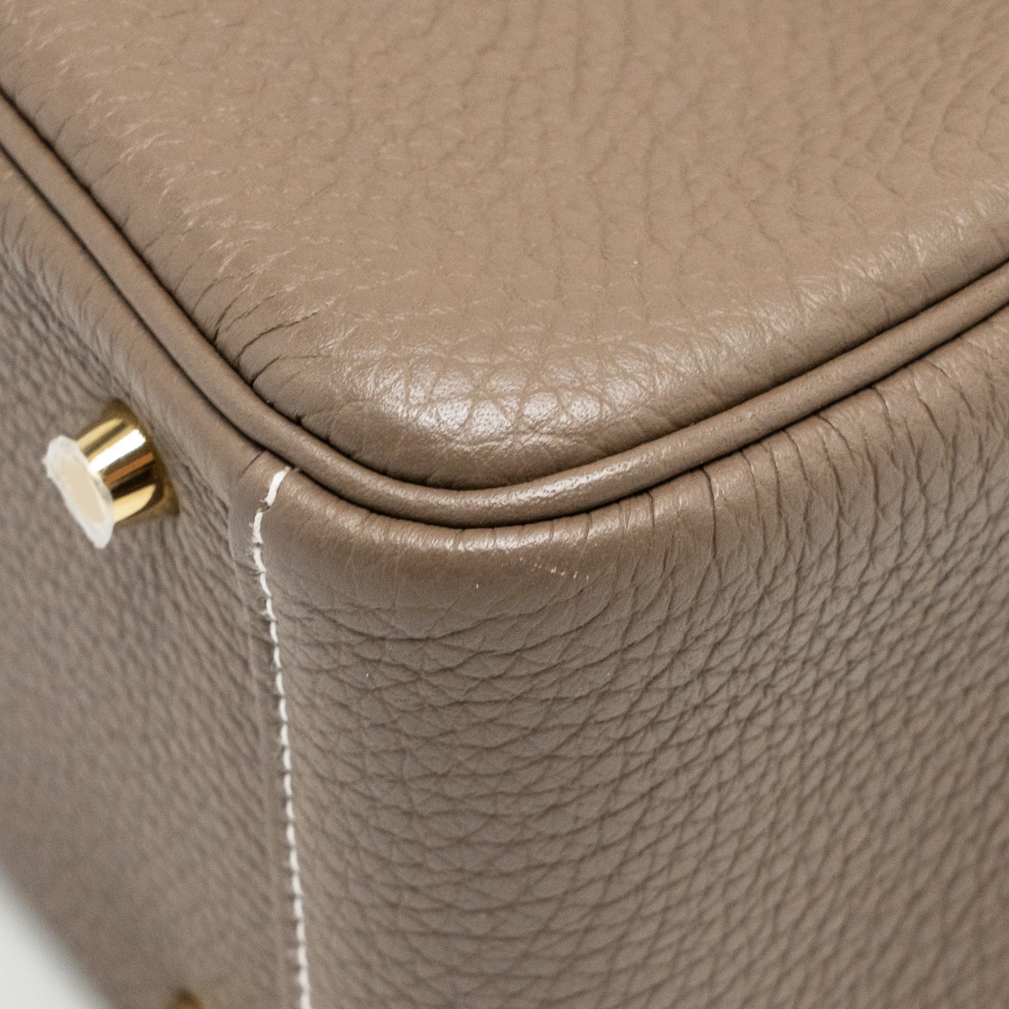 Hermes mini lindy clemence etoupe GHW stamp U - Image 10