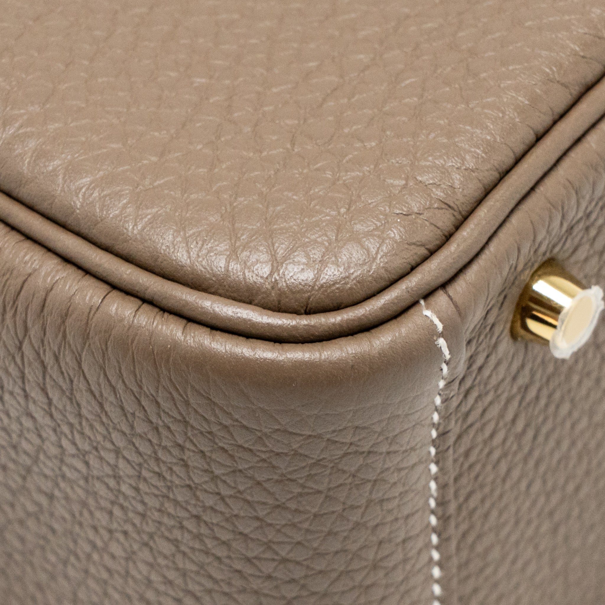 Hermes mini lindy clemence etoupe GHW stamp U - Image 11