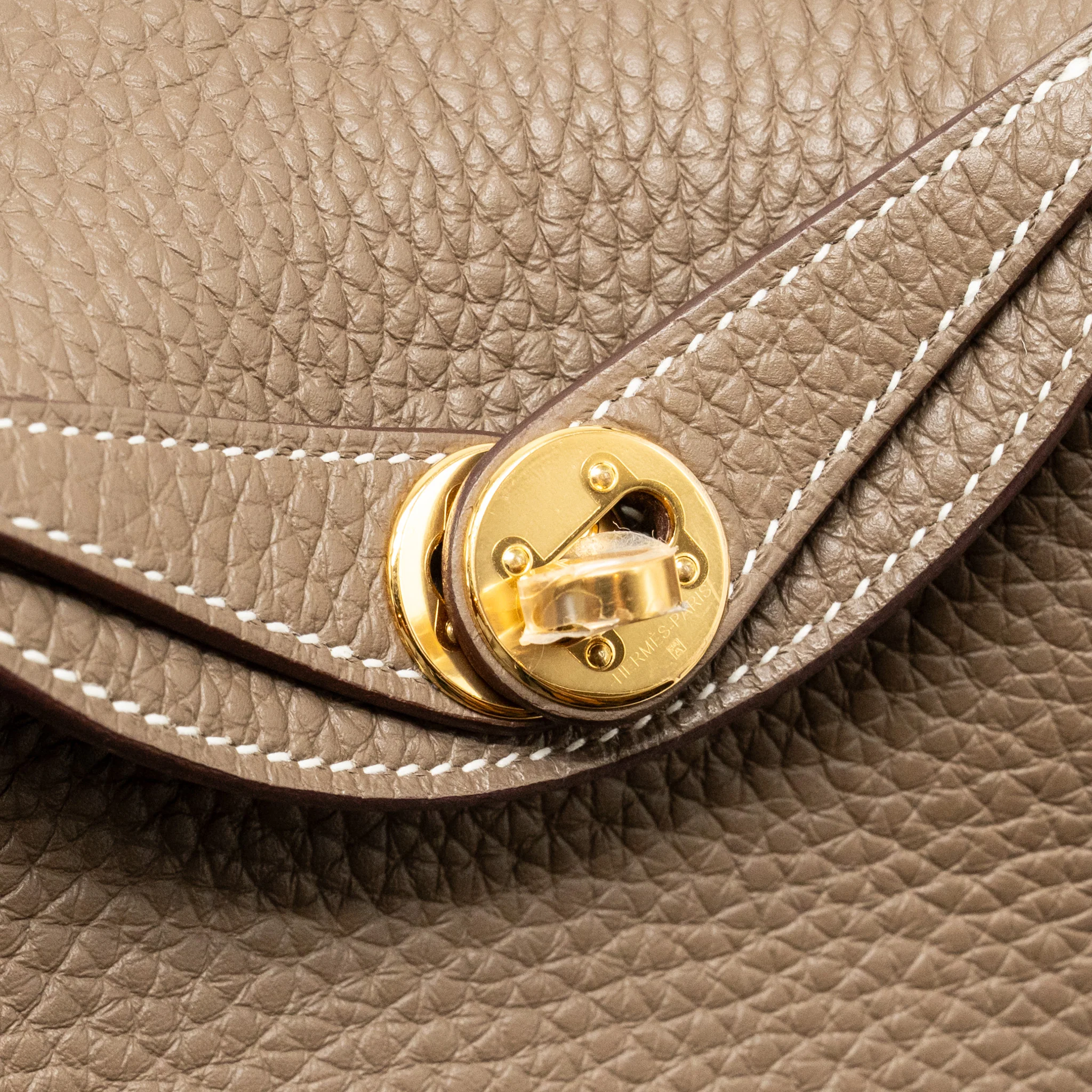 Hermes mini lindy clemence etoupe GHW stamp U - Image 14