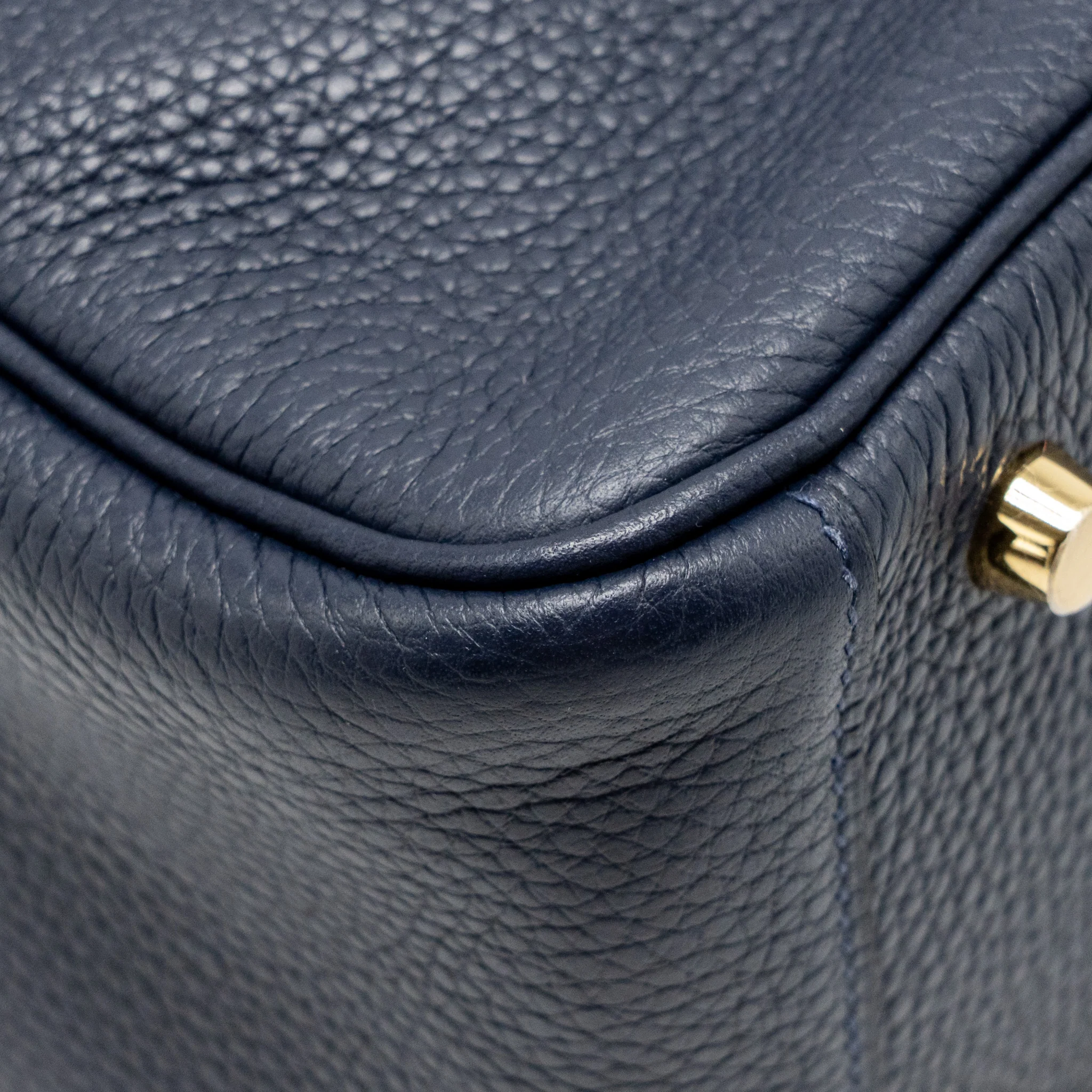 Hermes Lindy 26 Clemence Blue Nuit GHW Stamp D - Image 10