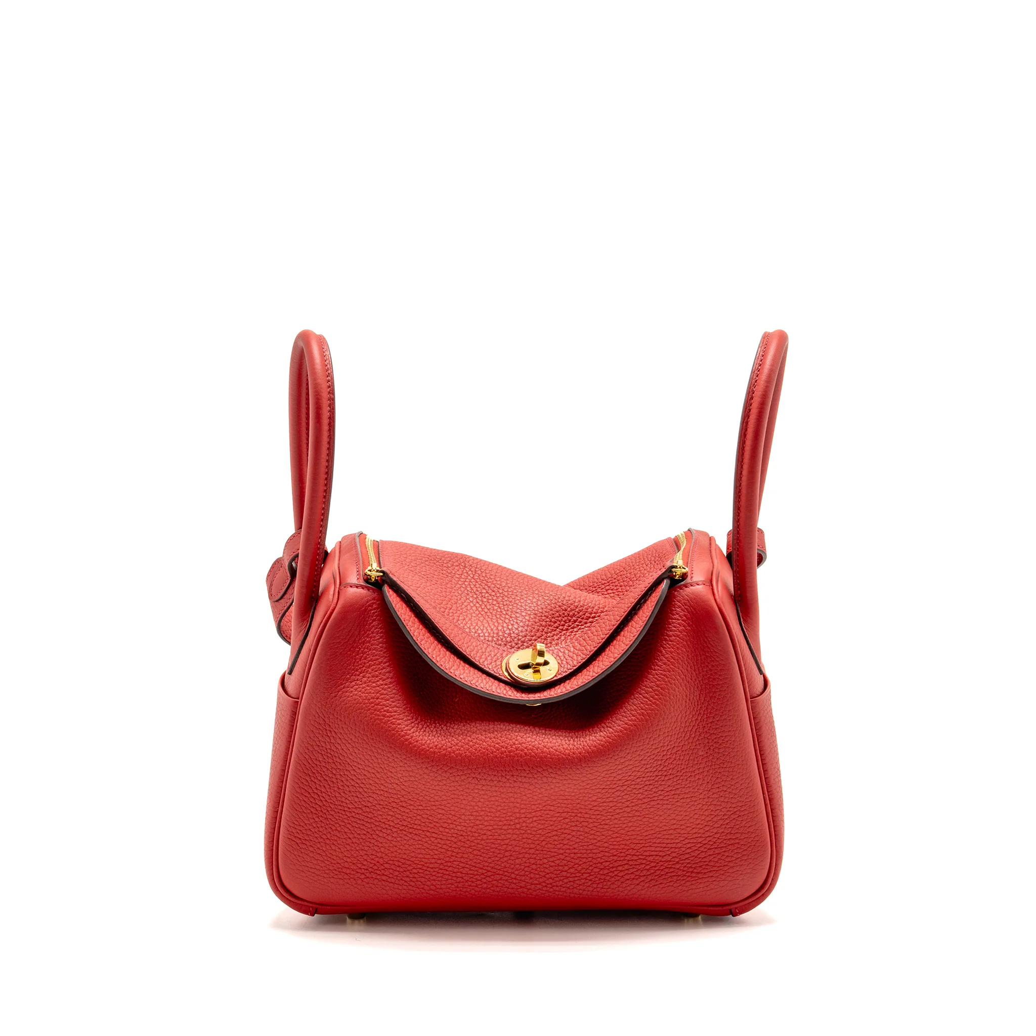 Hermes Lindy 26 clemence rouge Casaque GHW stamp X