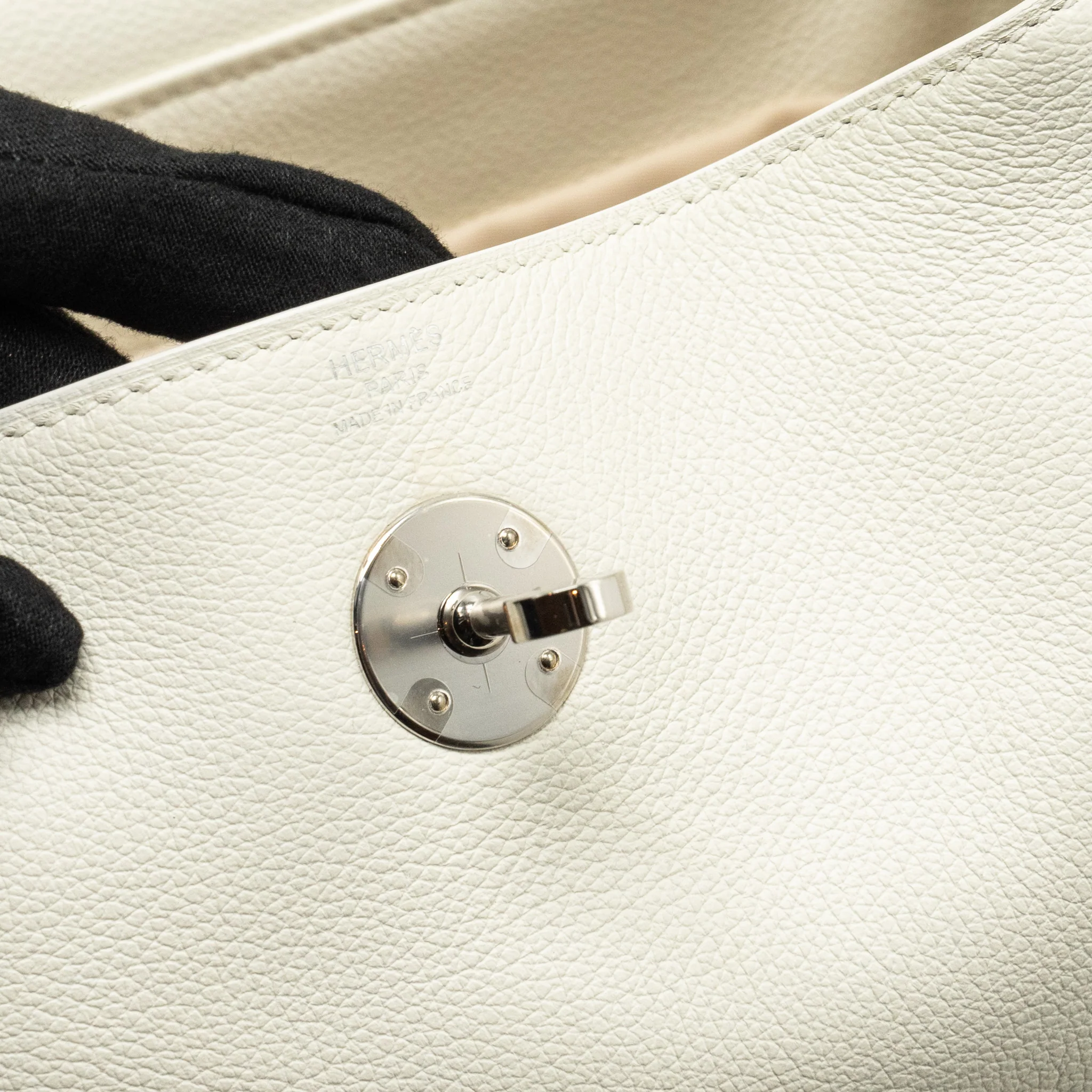 Hermes Lindy26 Evercolor Blanc SHW Stamp Z - Image 13