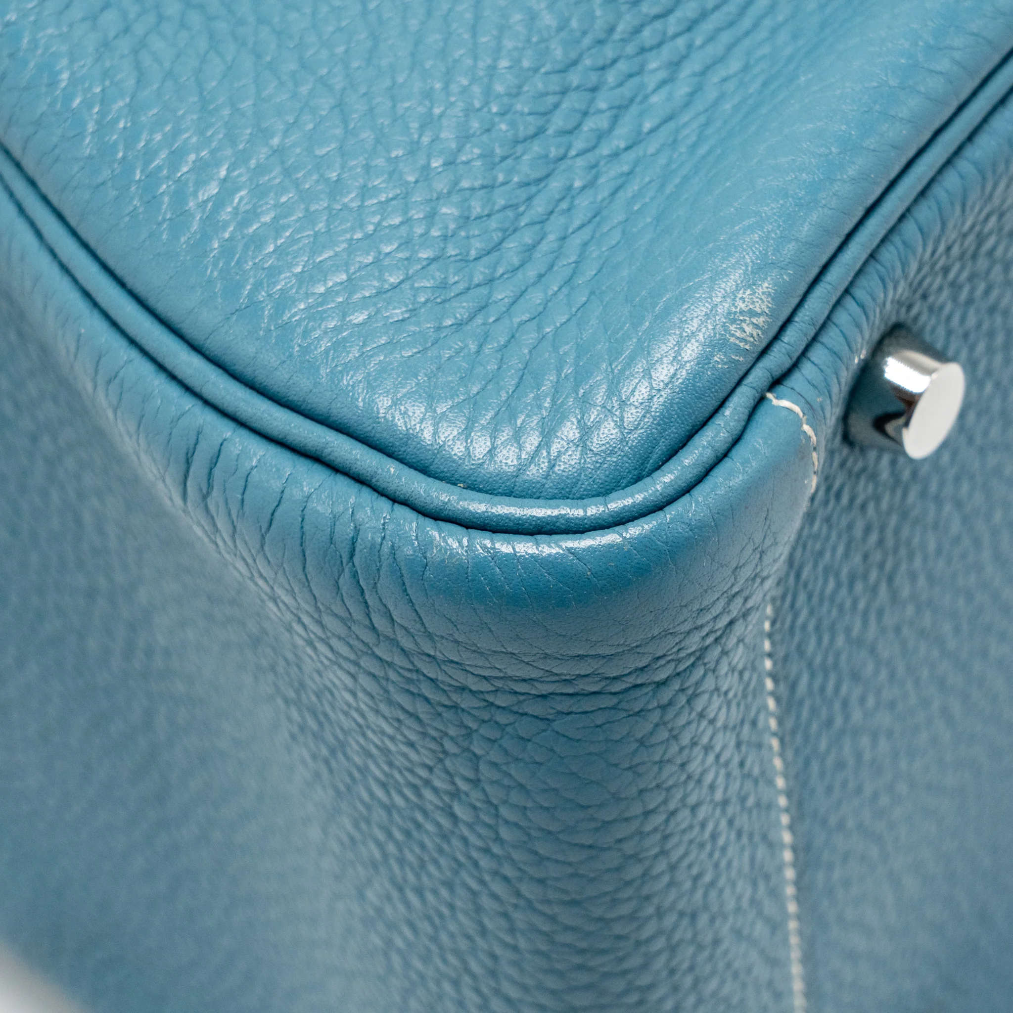 Hermes Lindy 30 Clemence Blue Jeans SHW Stamp Square O - Image 8
