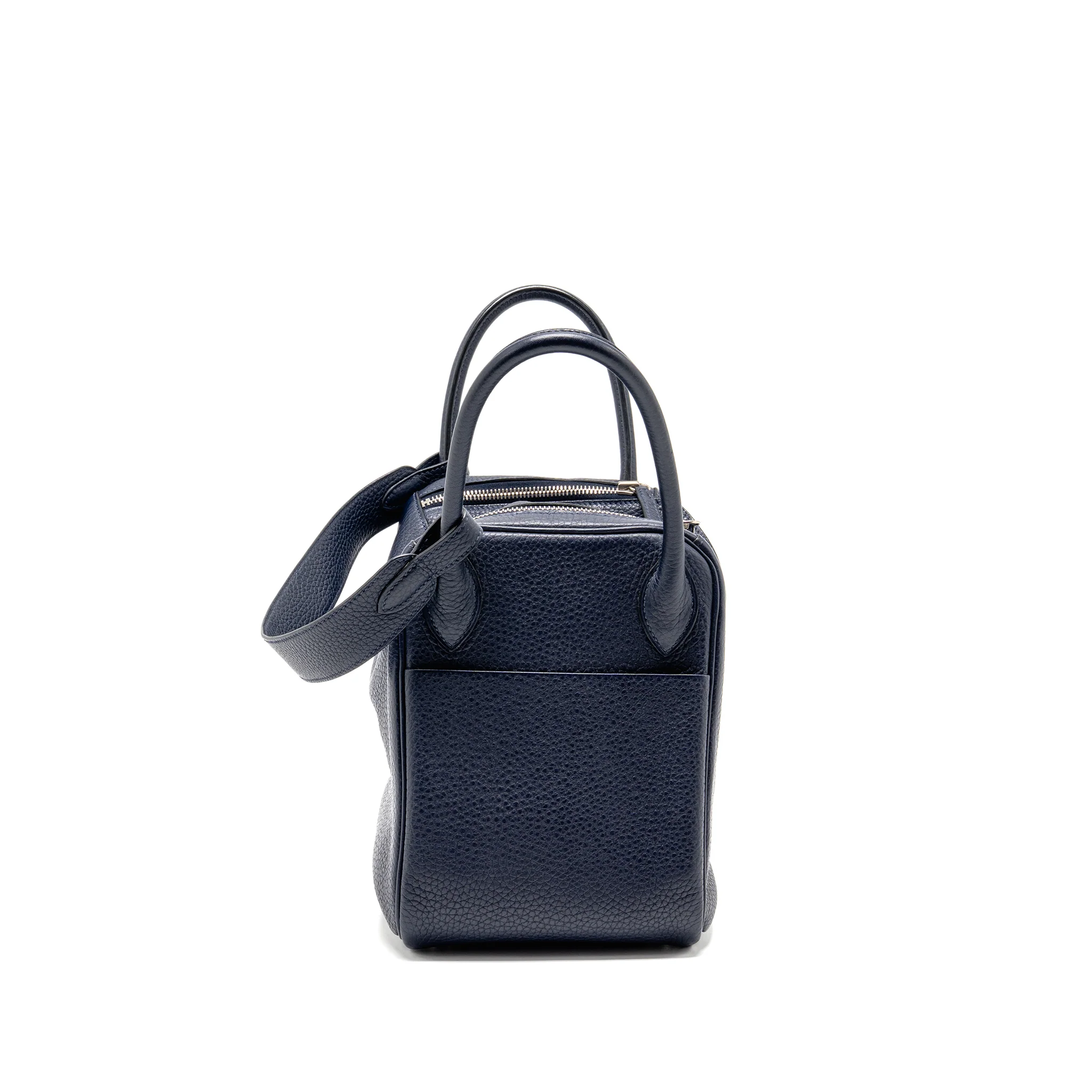 Hermes Lindy 30 Clemence blue nuit SHW stamp T - Image 3