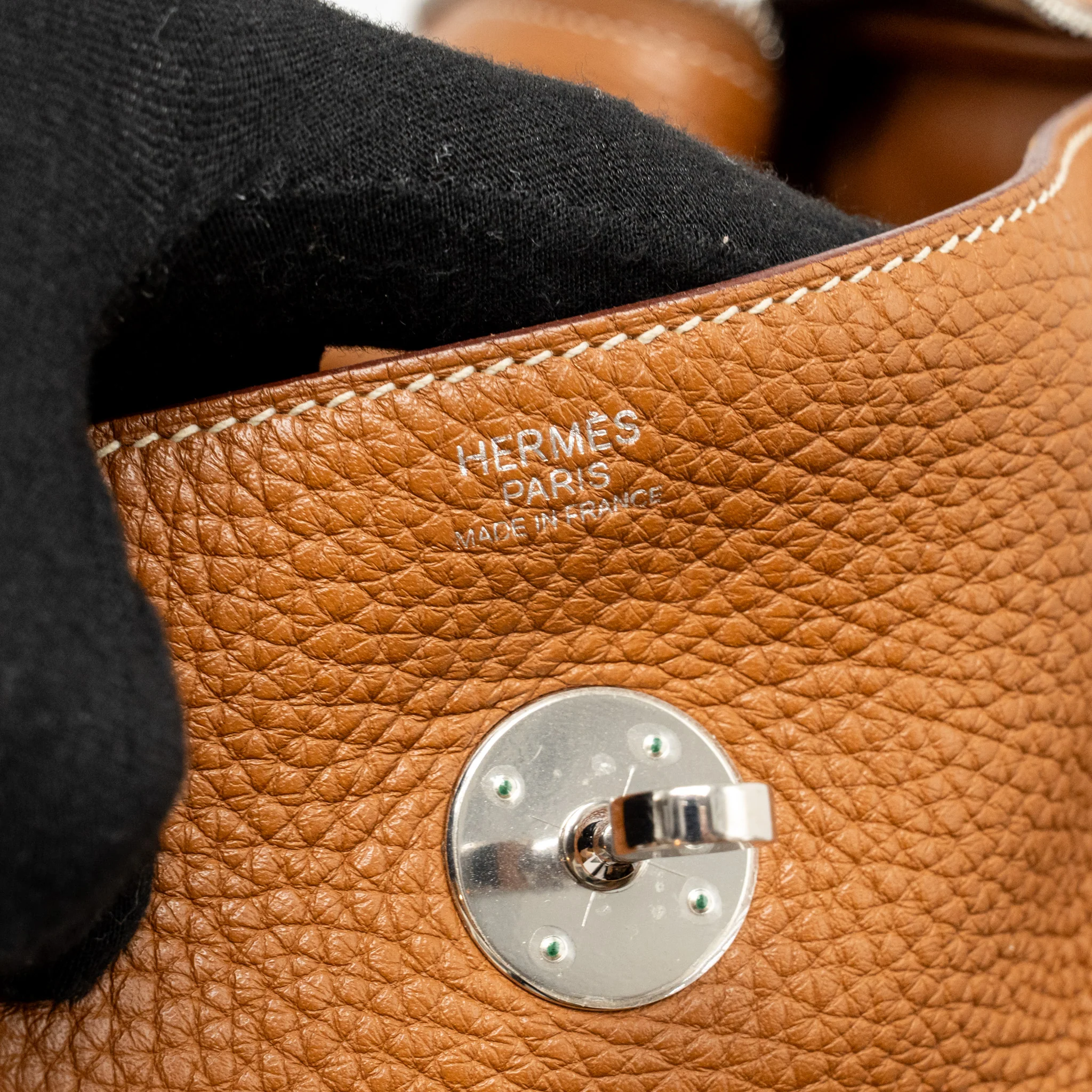 Hermes lindy 30 clemence gold SHW stamp T - Image 14