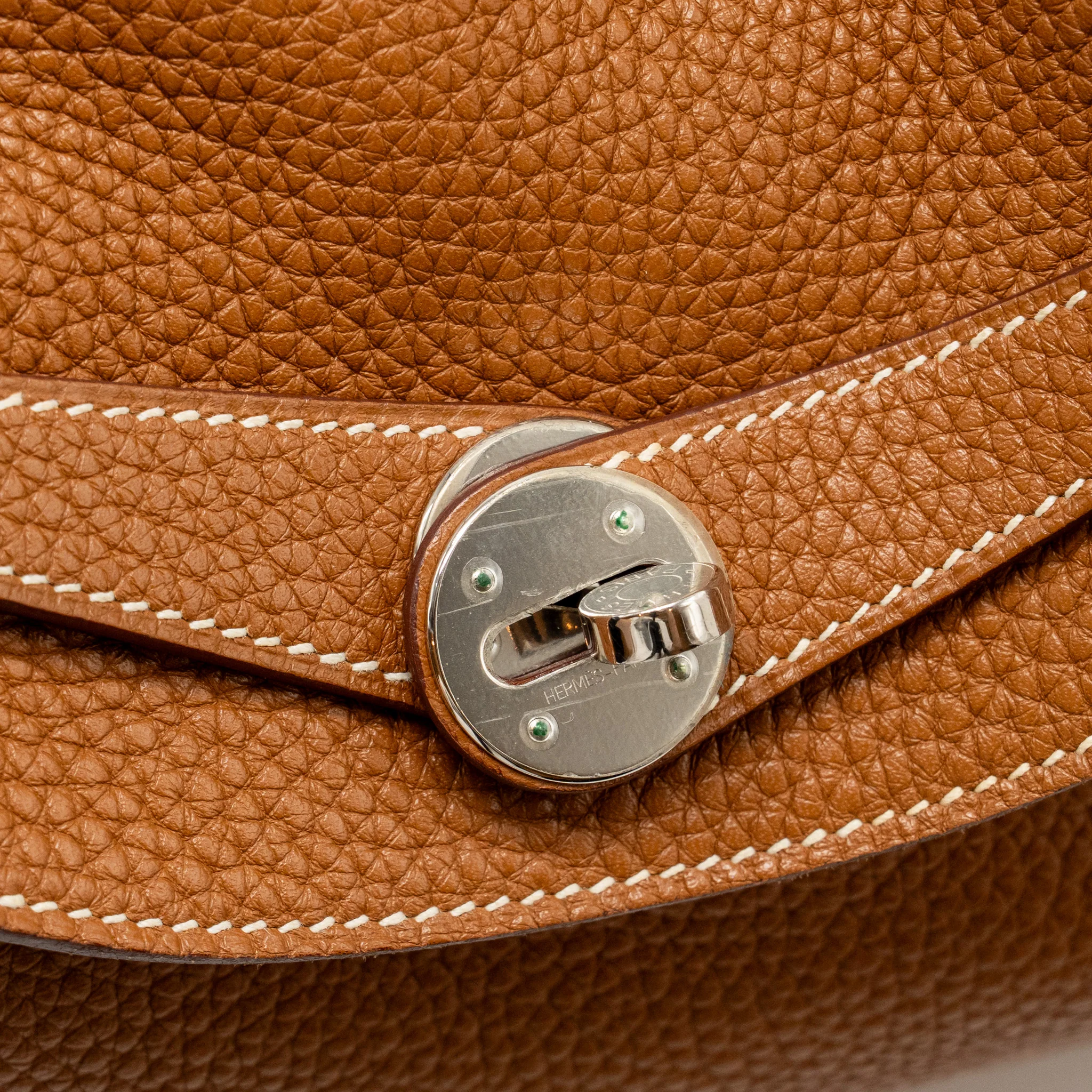 Hermes lindy 30 clemence gold SHW stamp T - Image 15