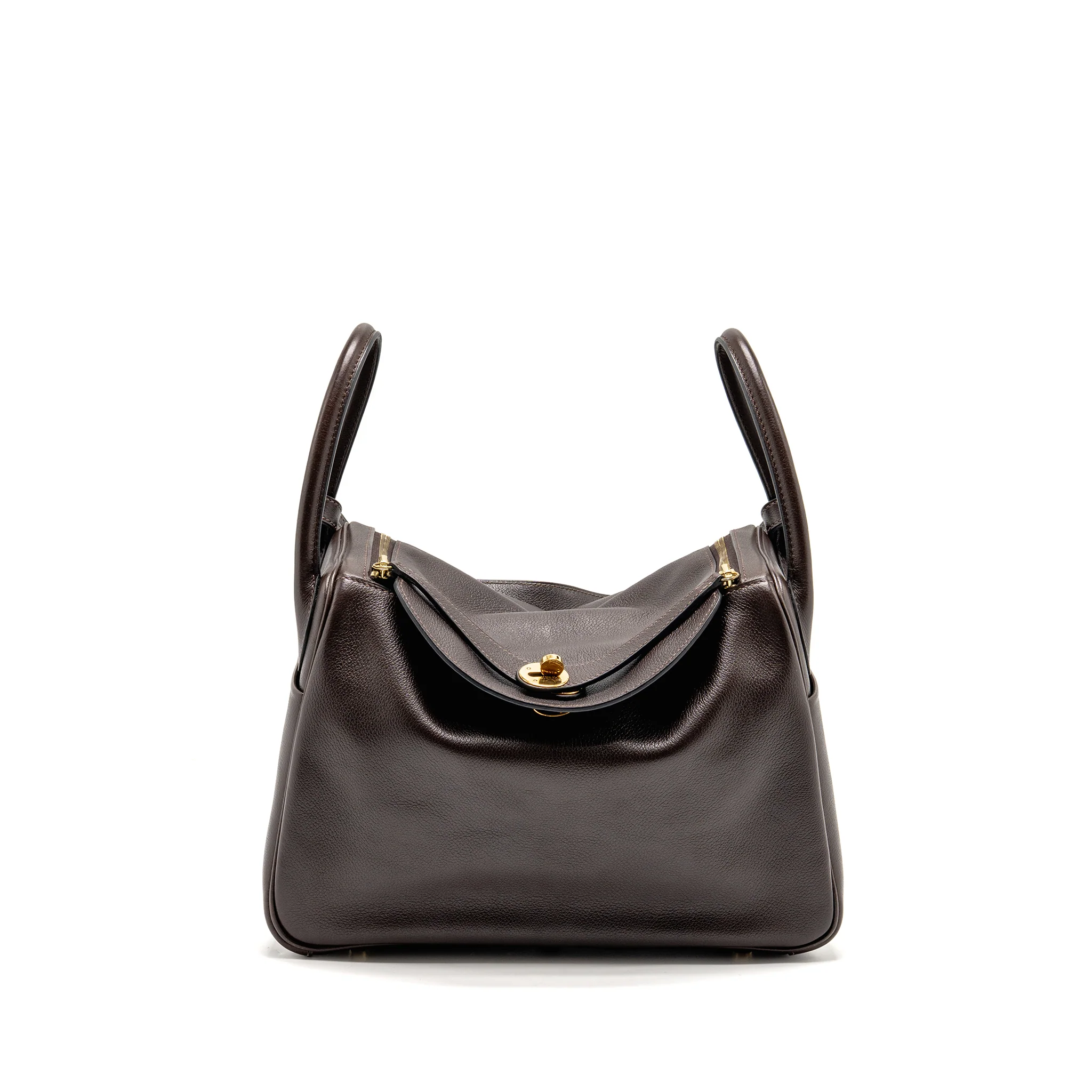 Hermes Lindy 30 Evergrain Ebene GHW Stamp Square K