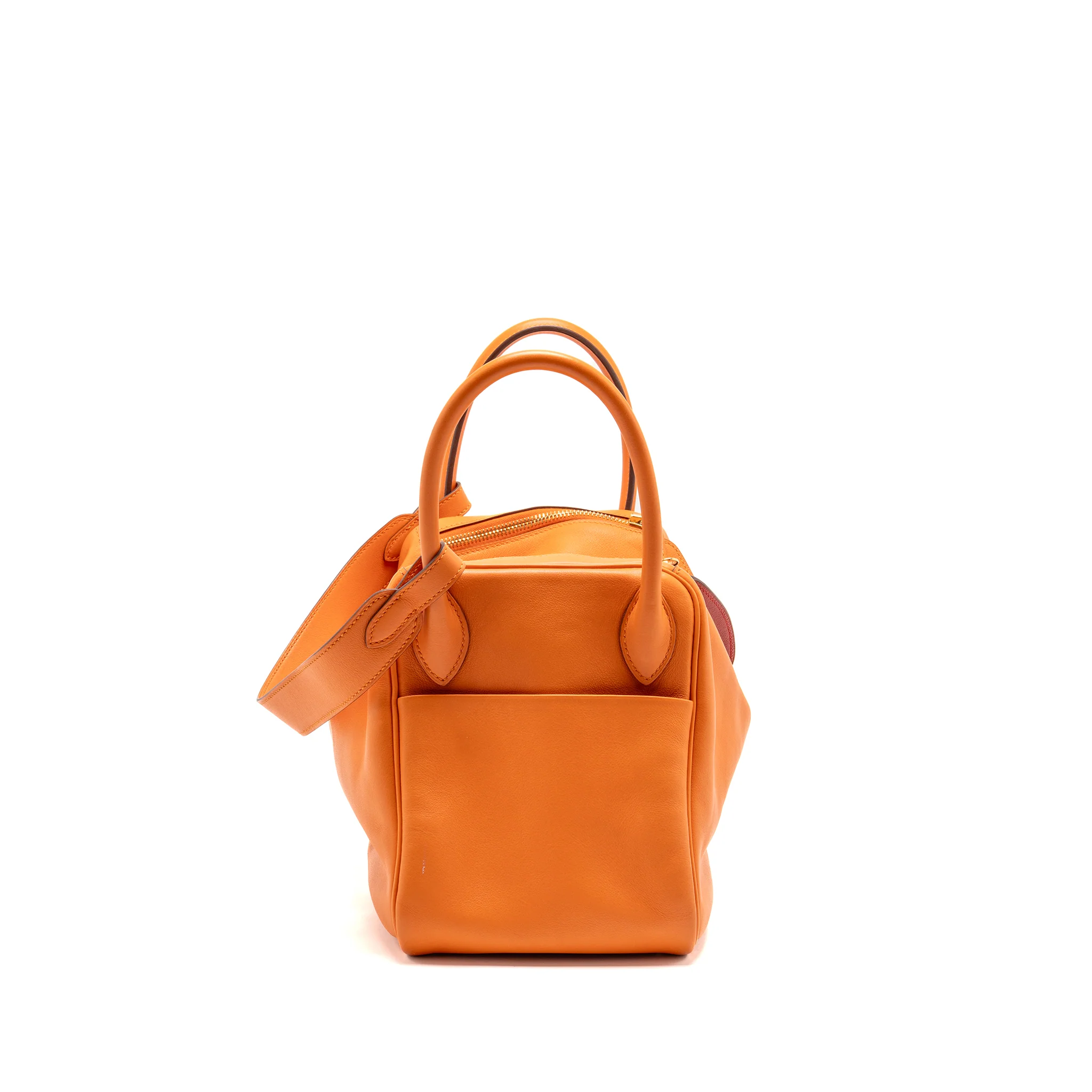 Hermes Lindy 30 Swift Leather orange / red LGHW Stamp X - Image 3