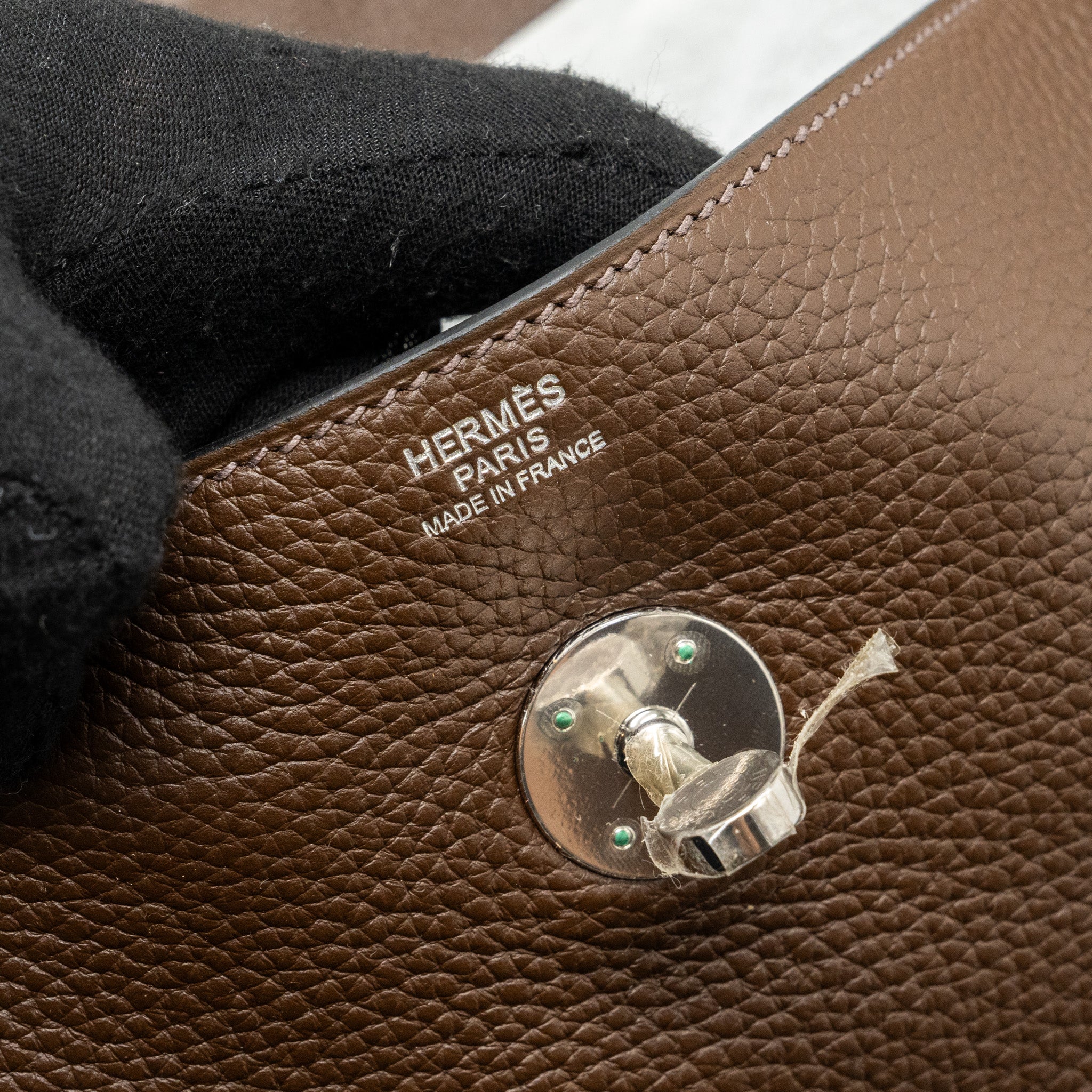 Hermes lindy 34 clemence chocolate SHW stamp square O - Image 11