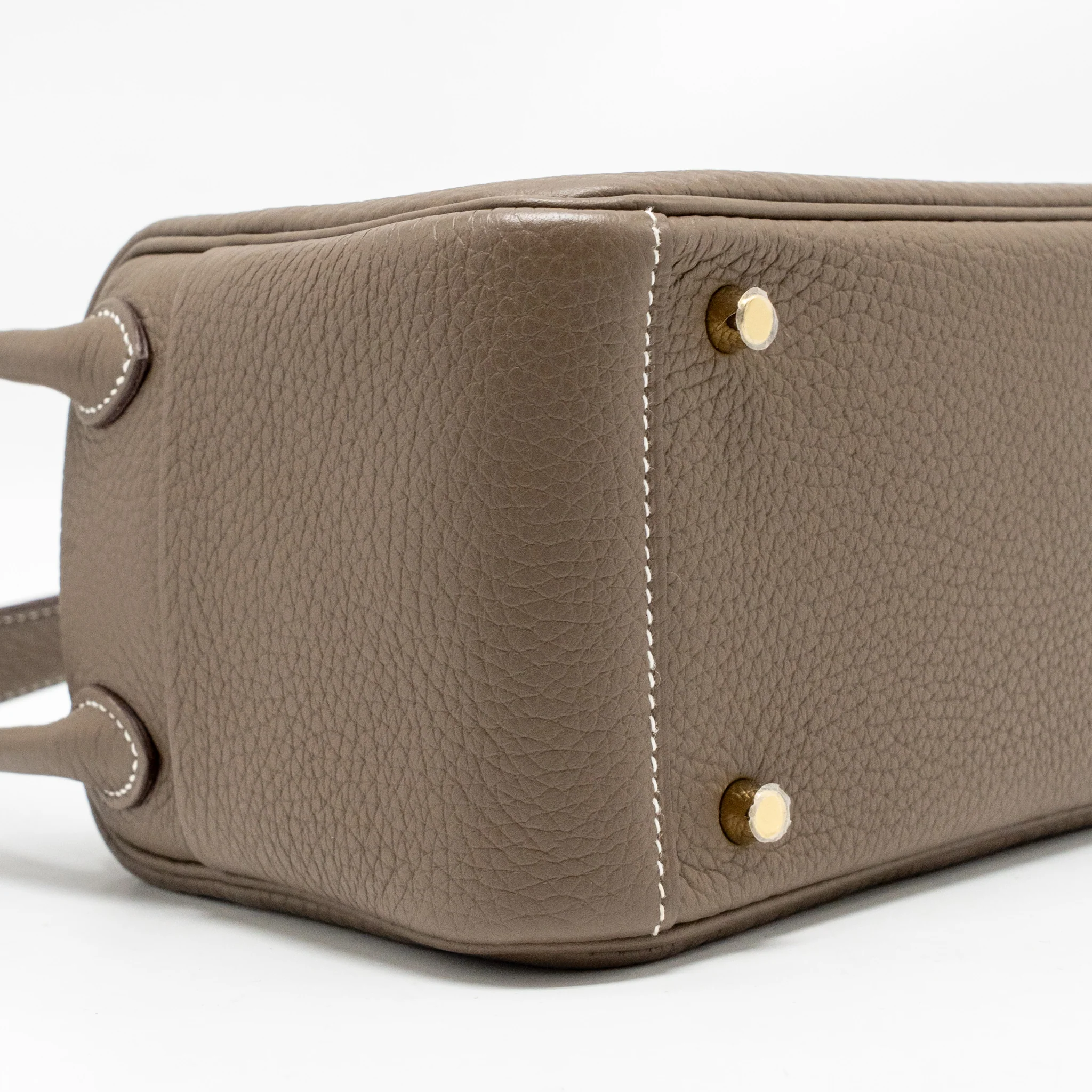 Hermes mini lindy clemence etoupe GHW stamp U - Image 7