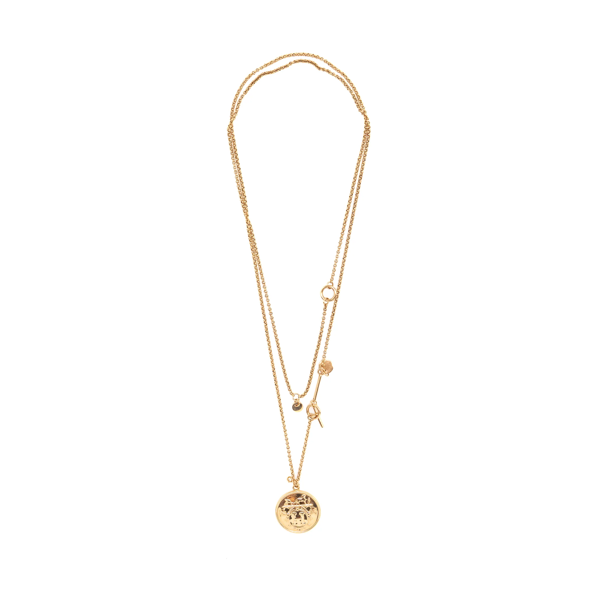 Hermes Long Ex Libris GM Pendant rose gold with diamond - Image 3