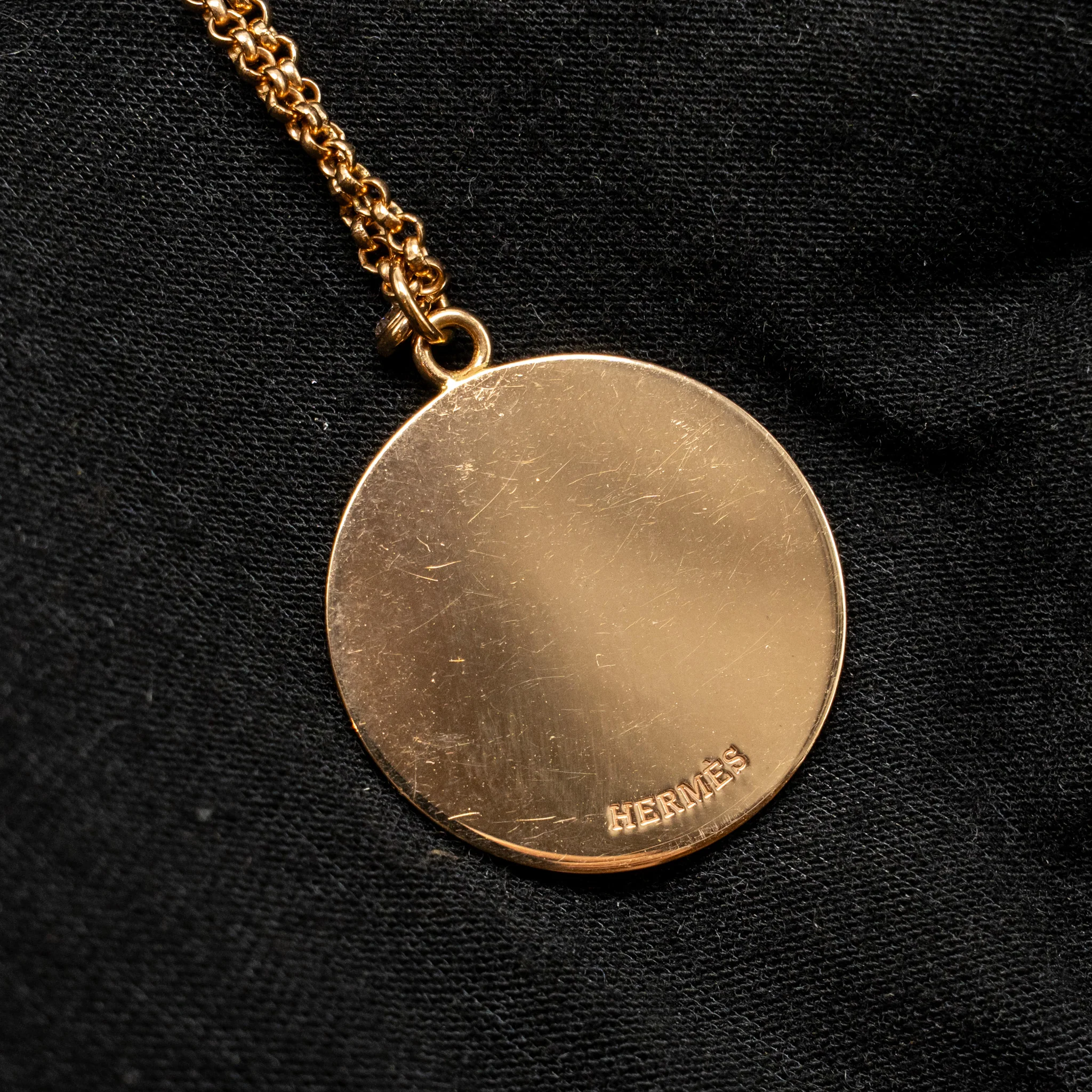 Hermes Long Ex Libris GM Pendant rose gold with diamond - Image 5