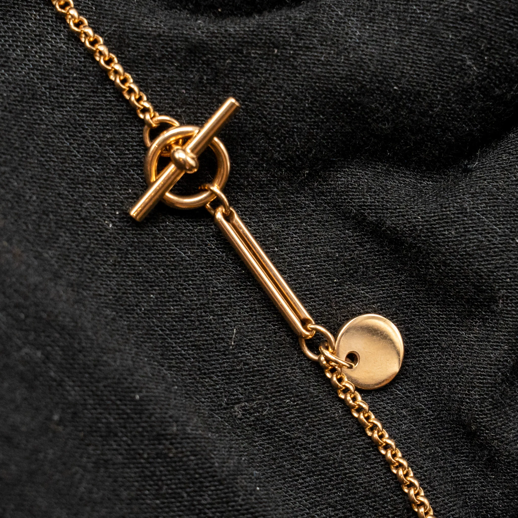 Hermes Long Ex Libris GM Pendant rose gold with diamond - Image 6