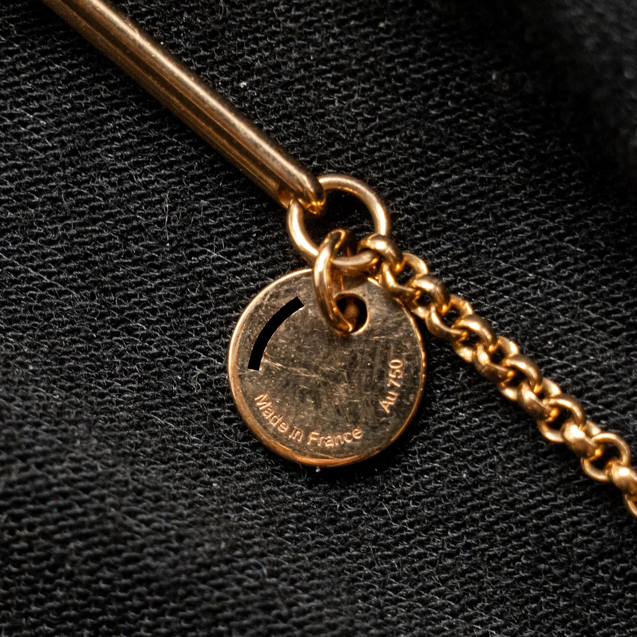 Hermes Long Ex Libris GM Pendant rose gold with diamond - Image 7