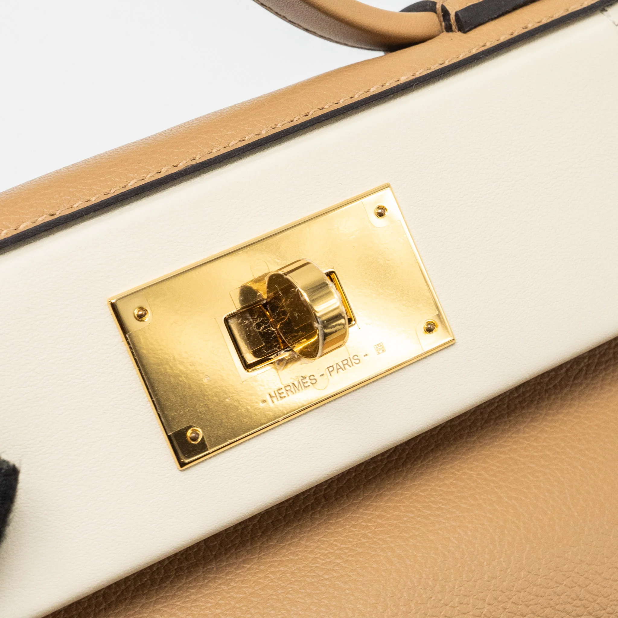 Hermes Mini 24/24 2424-21 Bag Evercolor/Swift Chai/Nata/Cuivre GHW Stamp U - Image 9