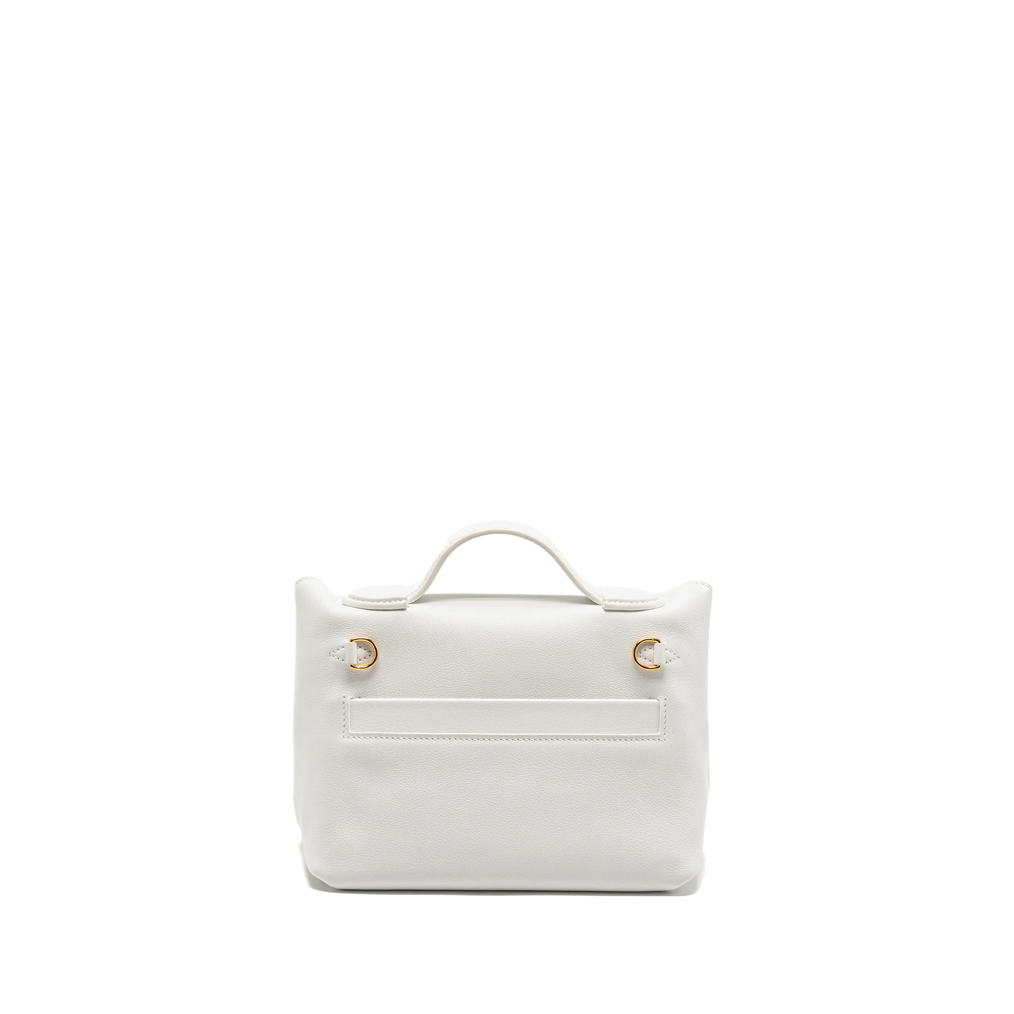 Hermes Mini 2424 24/24-21 Bag Evercolor/Swift New White GHW Stamp B - Image 2