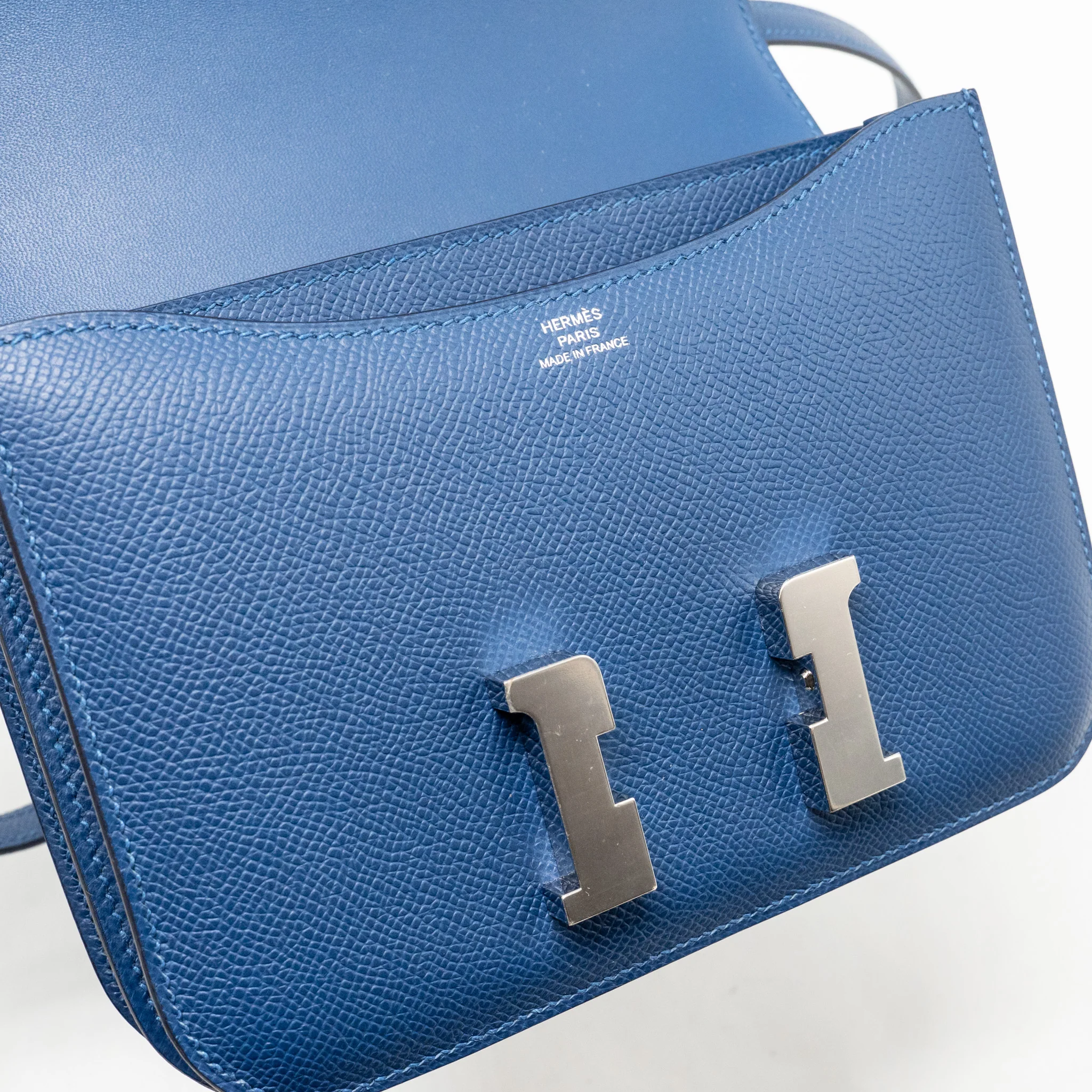 Hermes Mini Constance Epsom P5 Bleu Tie SHW Stamp K - Image 13