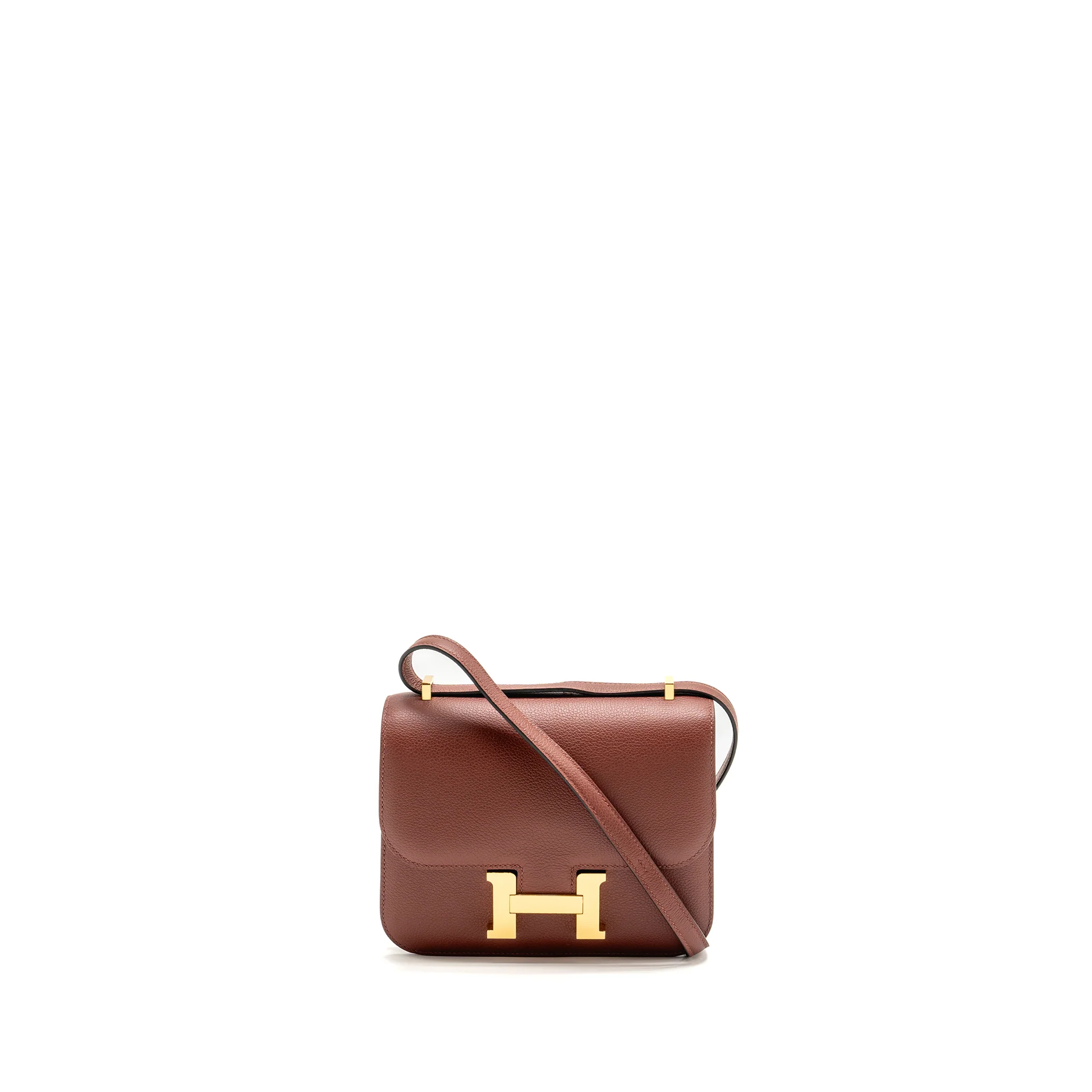 Hermes Mini Constance Evercolor Rouge H GHW Stamp Z