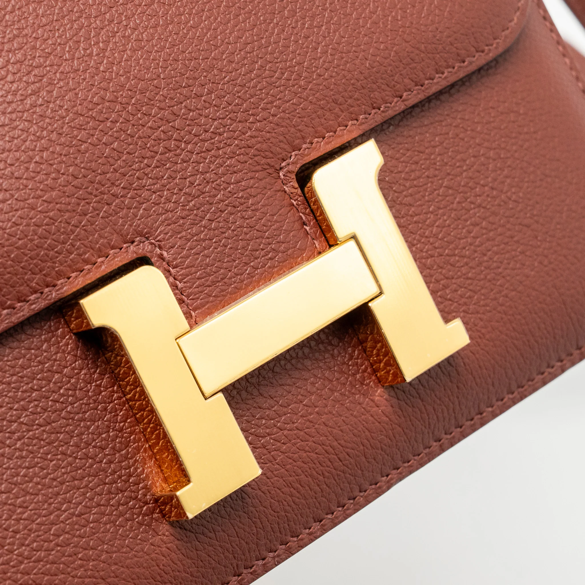 Hermes Mini Constance Evercolor Rouge H GHW Stamp Z - Image 12