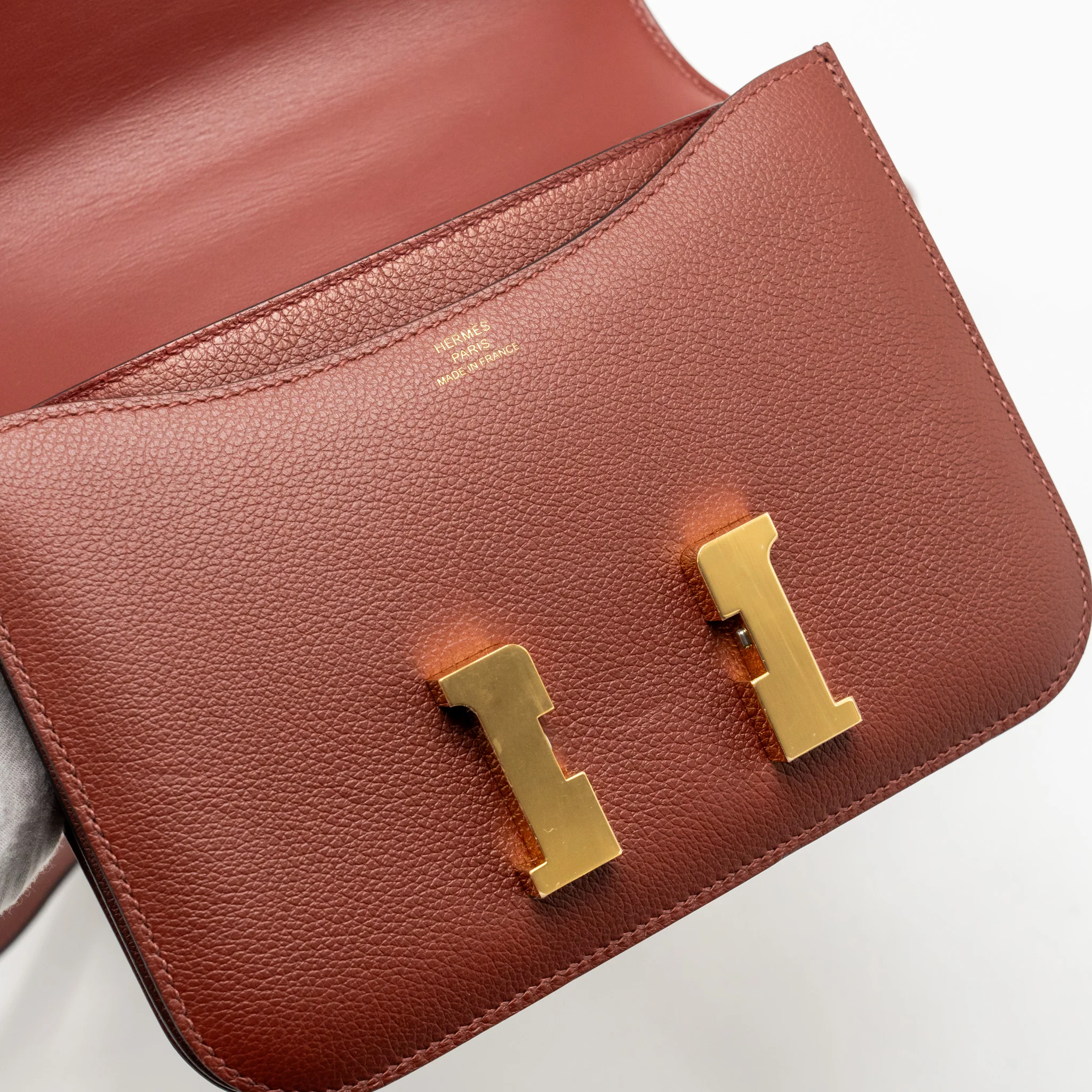 Hermes Mini Constance Evercolor Rouge H GHW Stamp Z - Image 13