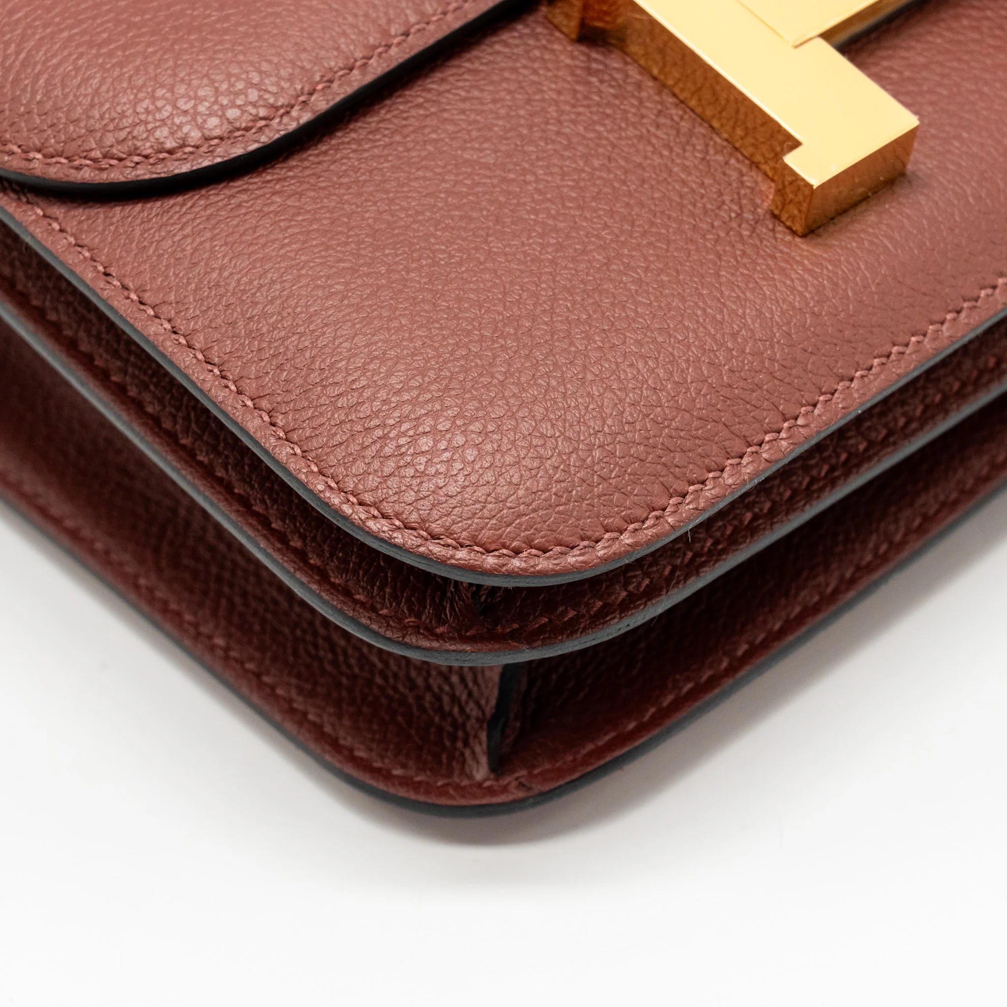 Hermes Mini Constance Evercolor Rouge H GHW Stamp Z - Image 9