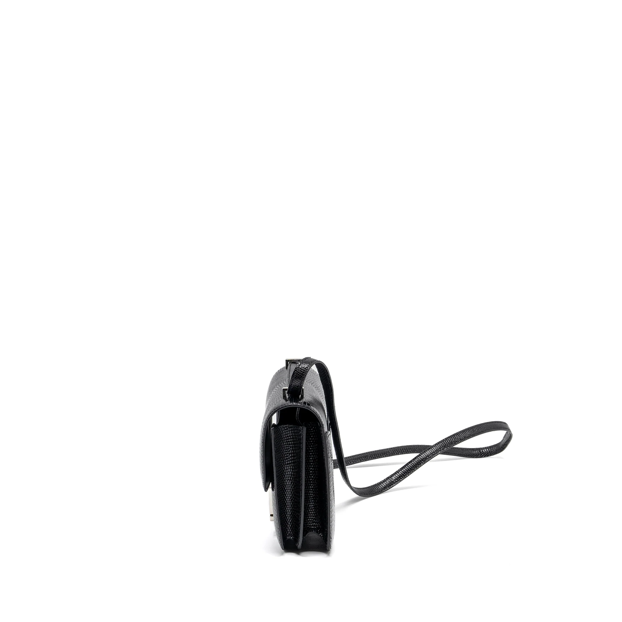 Hermes Mini Constance Lizard Varanus Salvator Black SHW Stamp U - Image 4
