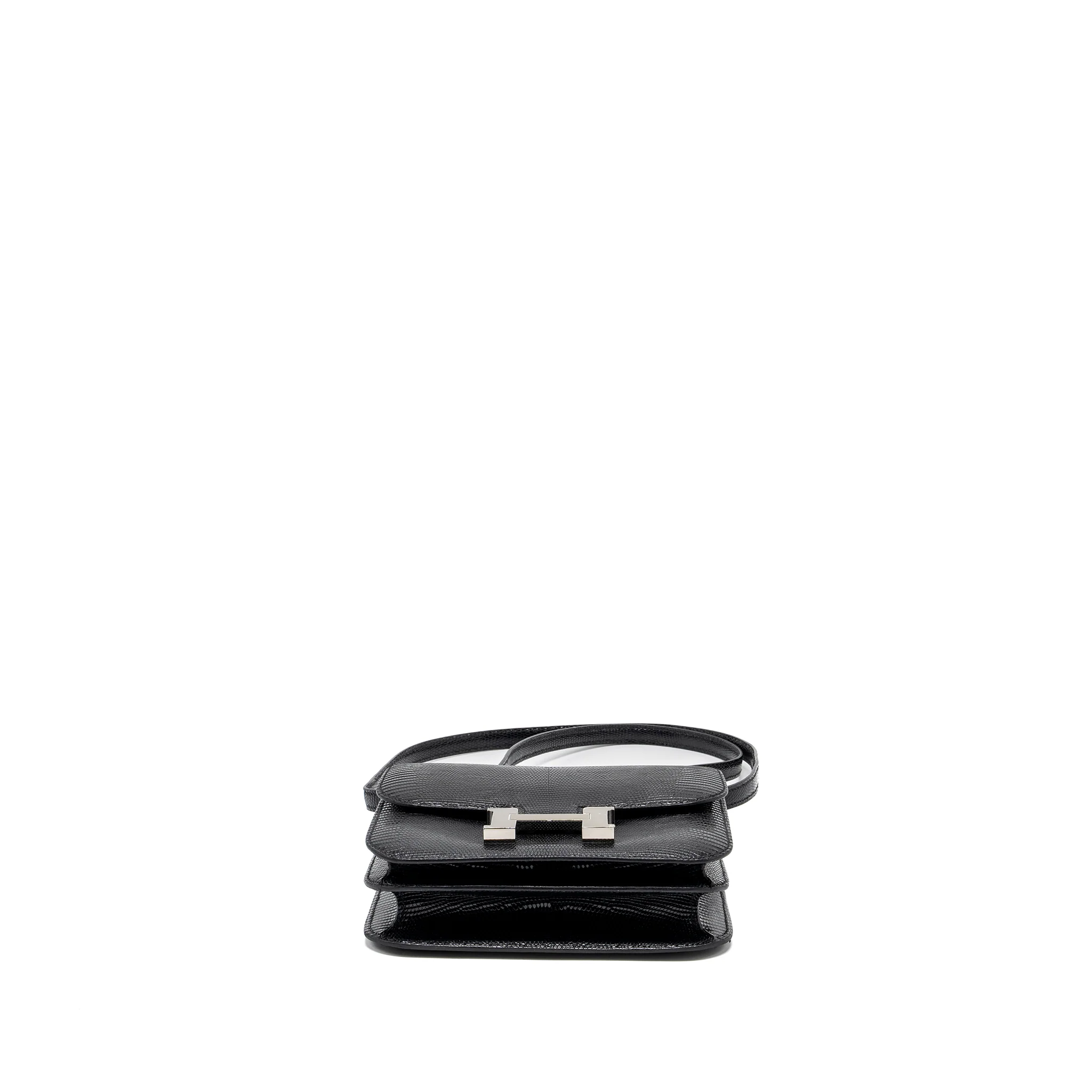 Hermes Mini Constance Lizard Varanus Salvator Black SHW Stamp U - Image 5