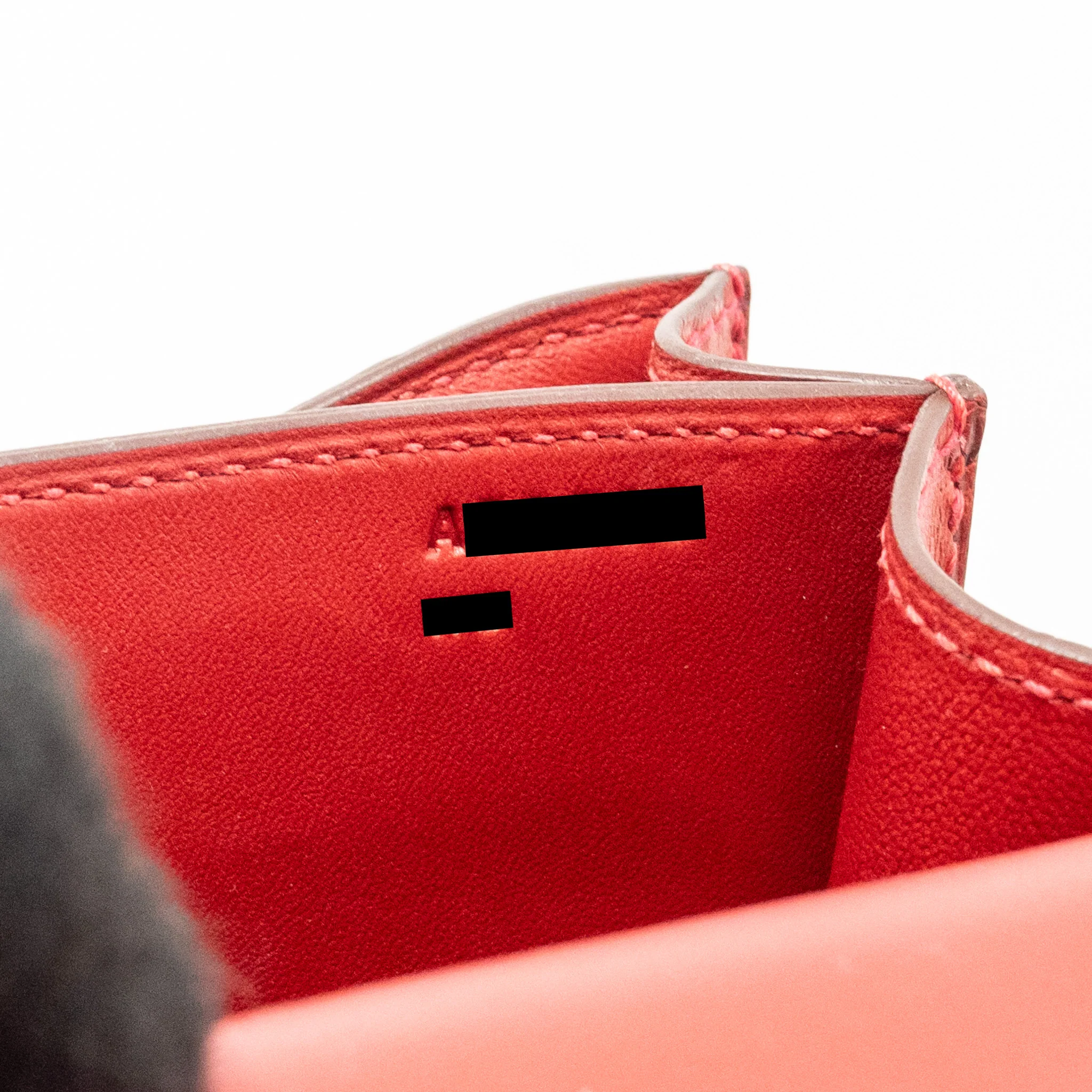 Hermes Mini Constance Ostrich Rouge Vif GHW Stamp A - Image 17
