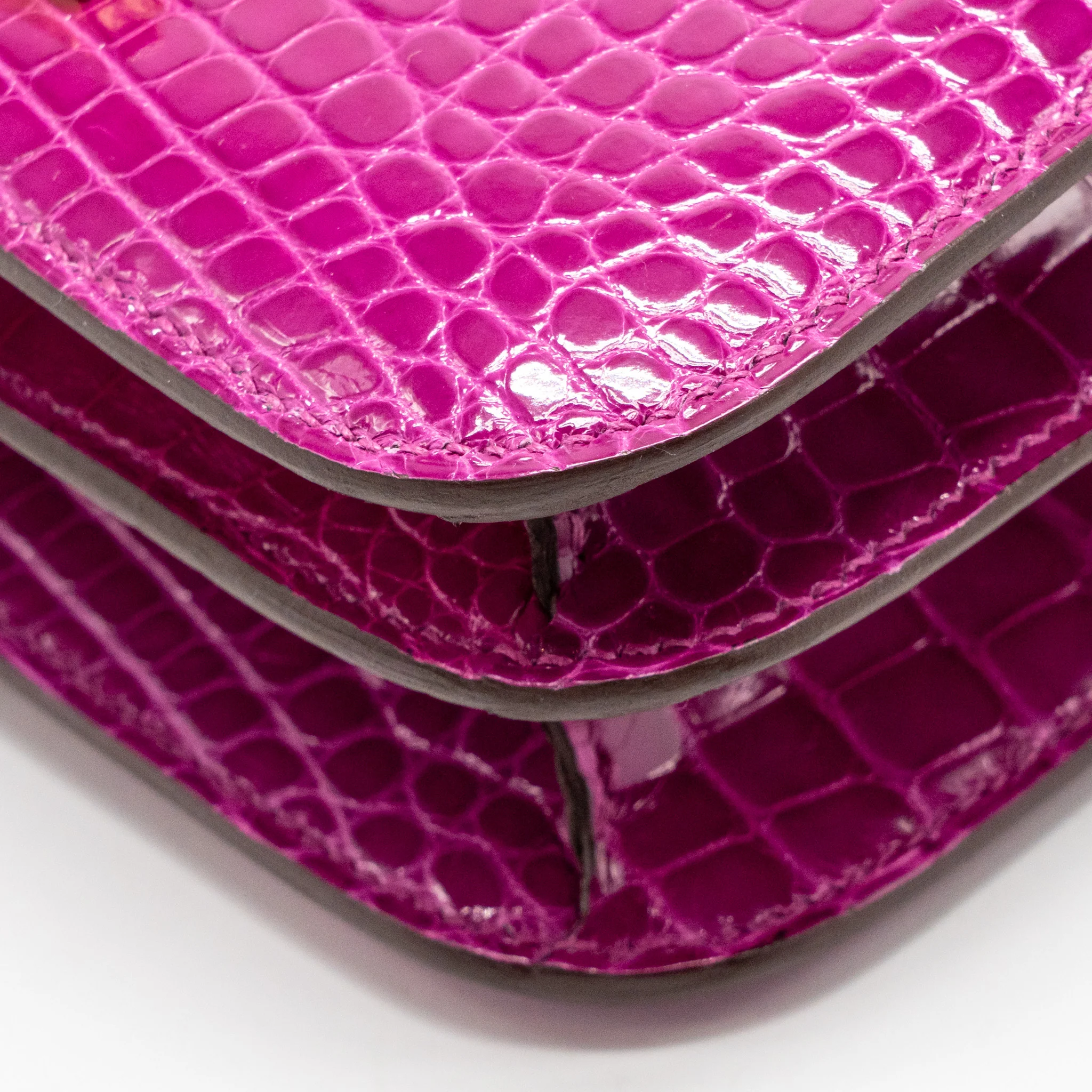 Hermes Mini Constance Shiny Alligator Missippiens J5 Rose Sheheraradez GHW Stamp D - Image 10